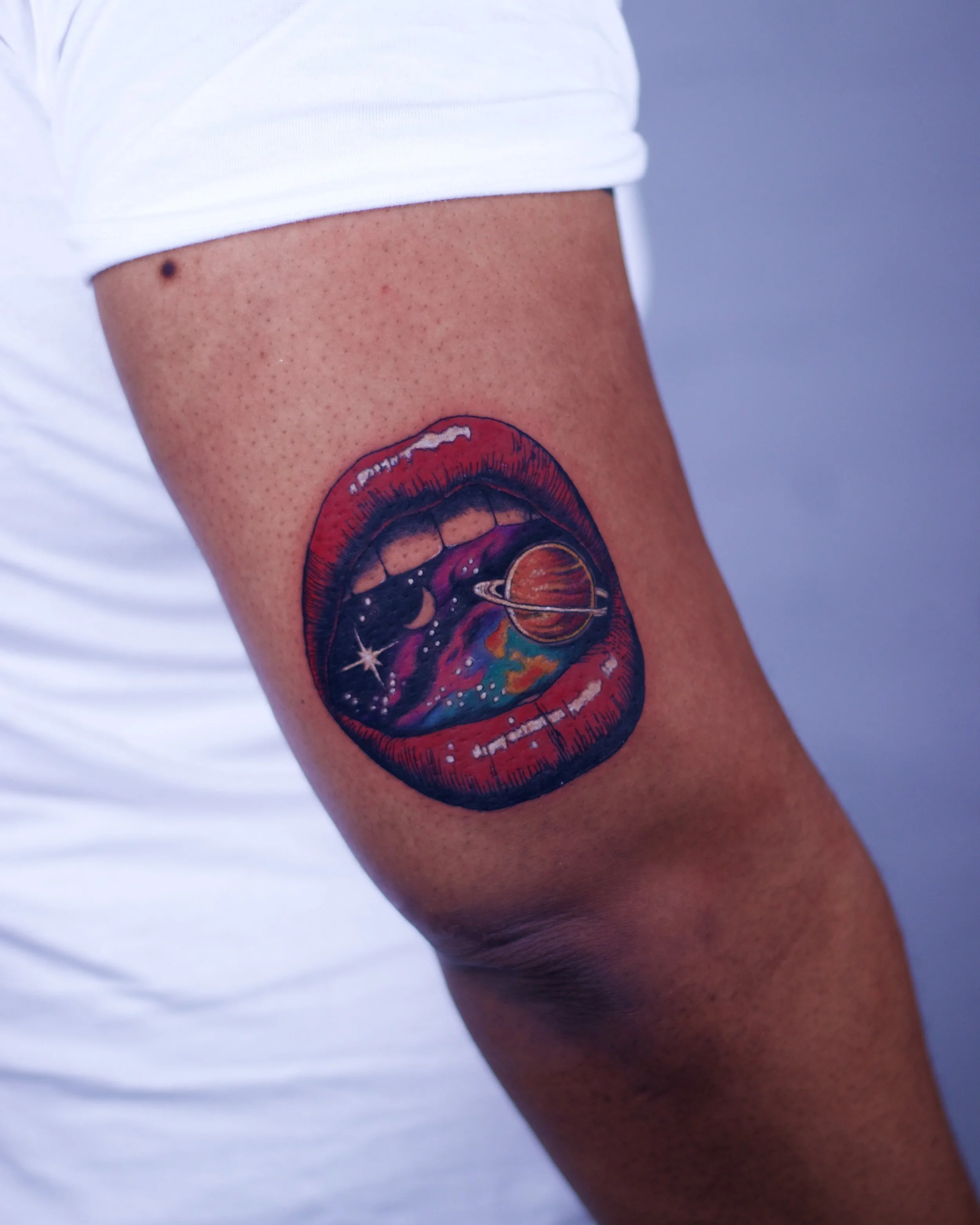 Galaxy Mouth Tattoo