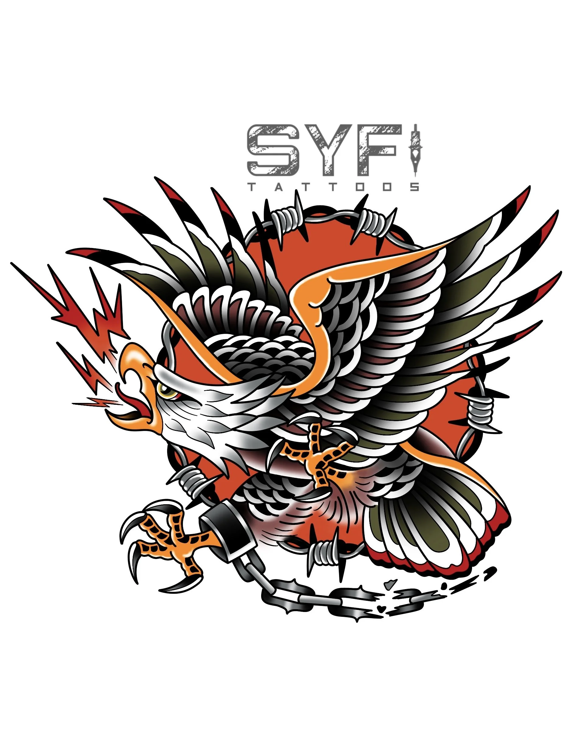 Traditional Eagle tattoo design NYC