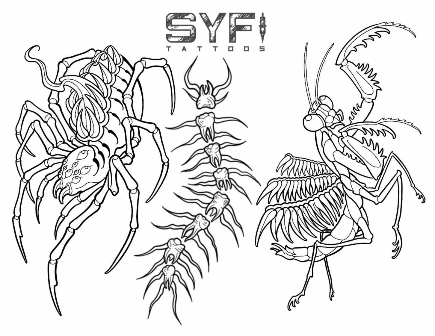 Neotraditional spider tattoo flash
Neotraditional praying mantis tattoo flash 
NYC 