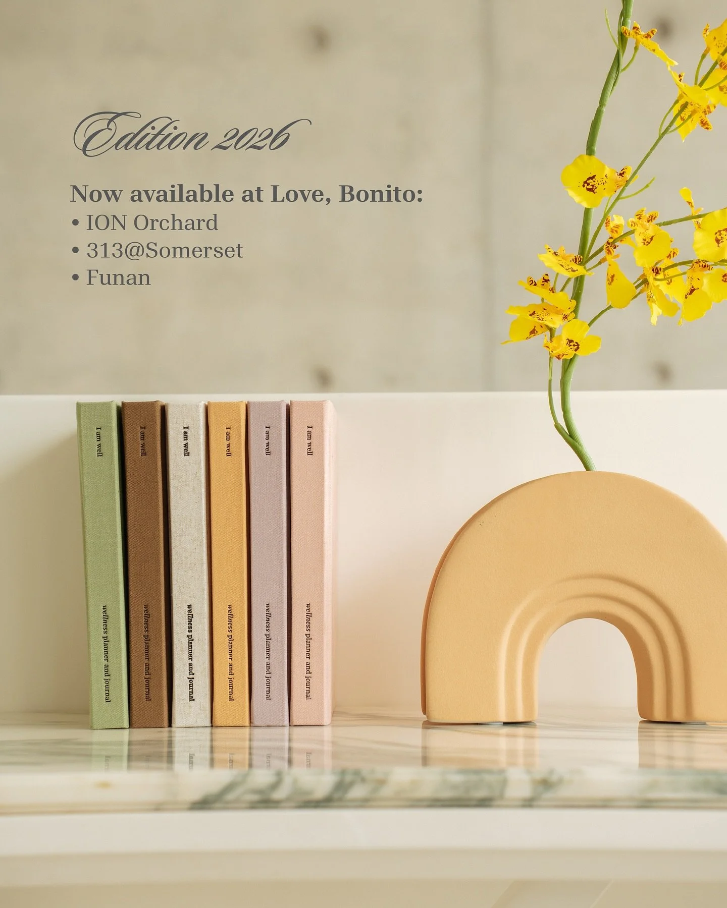 Edition 2026 is now on shelves at Love, Bonito ION Orchard, 313@Somerset and Funan.

Come see it in-person and pick the one that feels like your next season🤍