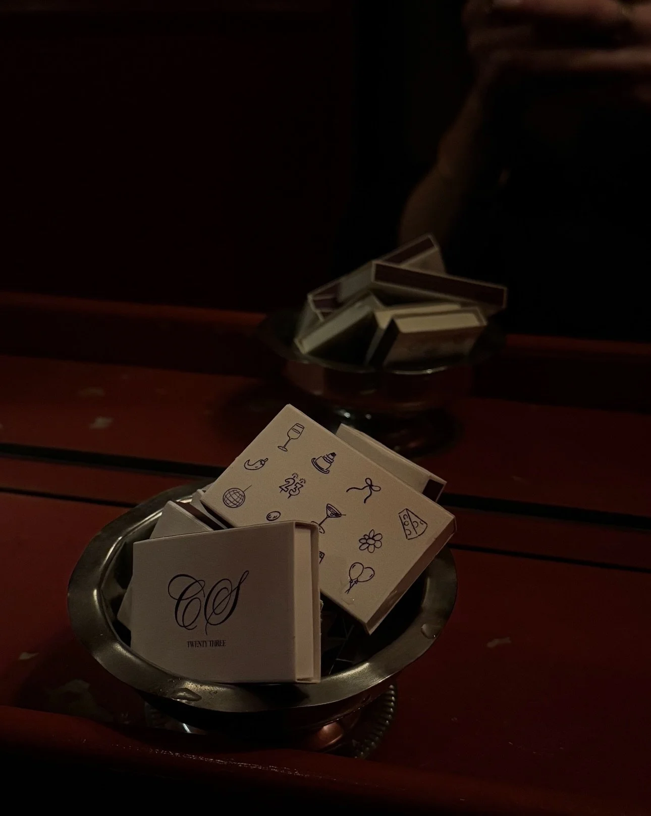 match boxes, napkins &amp; drink menus 💜