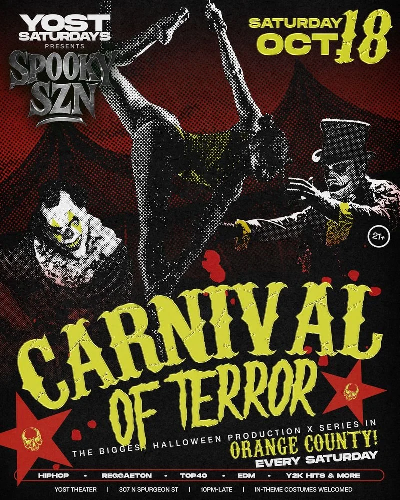 Carnival Of Terror 👻 @ Yost Saturday's Reggaeton, Hip Hop, Top 40, EDM, Y2k Hits
