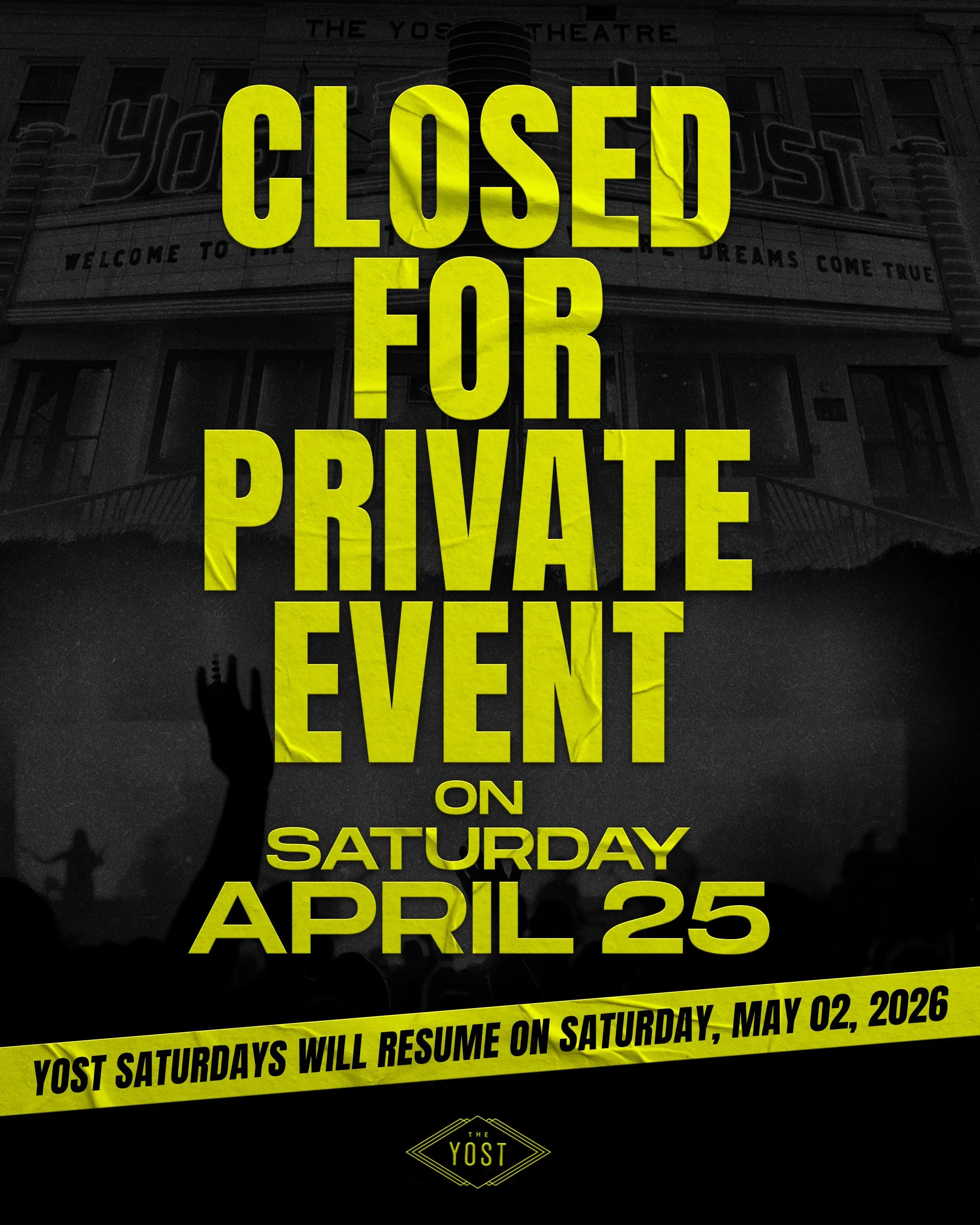 SAT CLOSED FOR PRIVATE EVENT