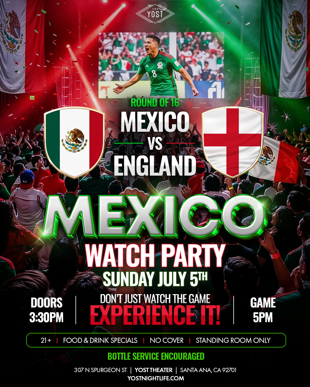 MEXICO VS ENGLAND WATCH PARTY