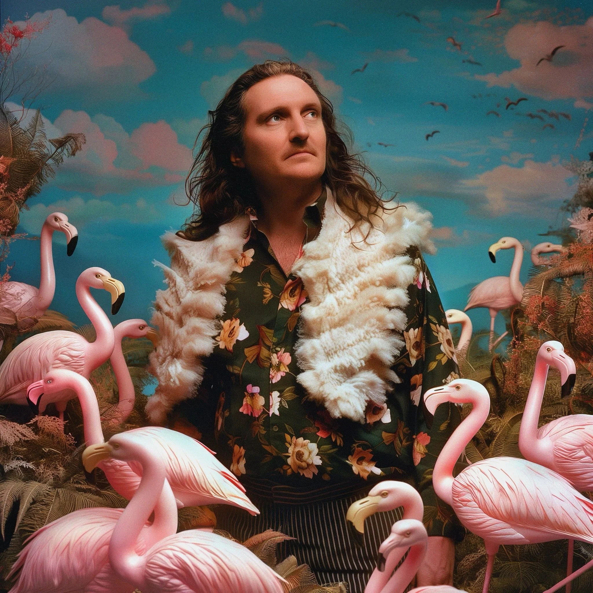 BTS with John James Audubon: Budget constraints left us without live flamingos for his photoshoot. Apologies ensued as we explained our rhinoceros rental for Albrecht D&uuml;rer&rsquo;s shoot pushed us over. Despite the setback, Audubon&rsquo;s visio