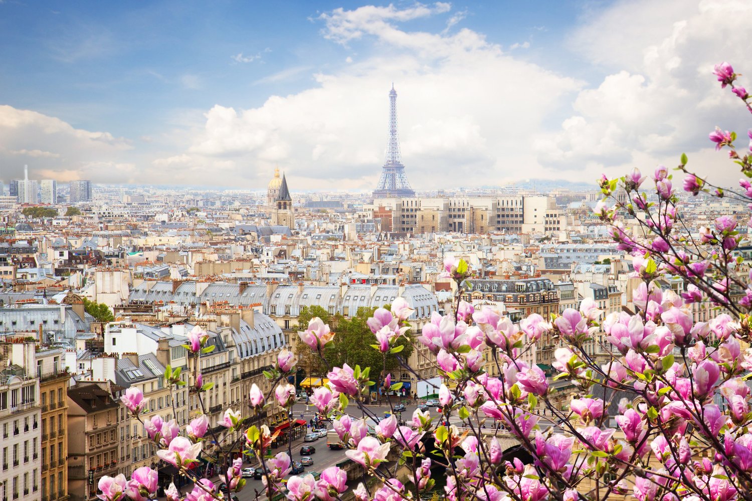 Paris skyline on the France, Switzerland and Italy rail tour