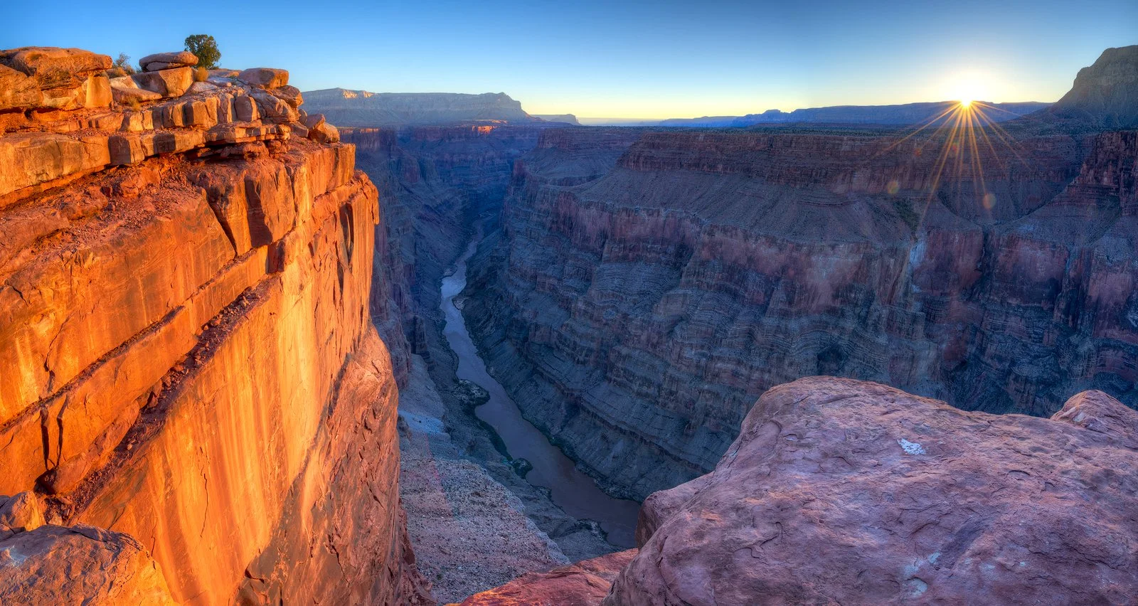 Grand Canyon cliffs and the Colorado River in Arizona, USA