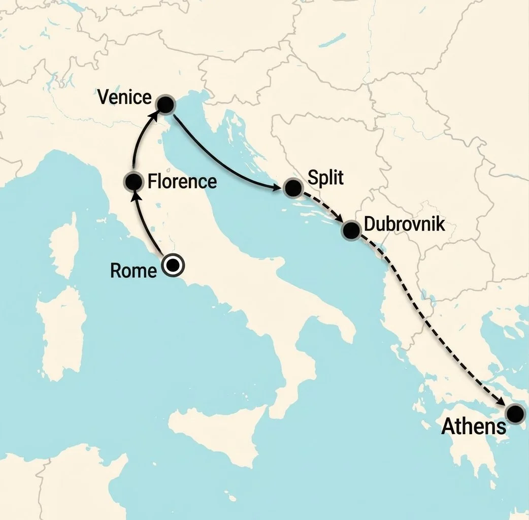 Italy, Croatia, Montenegro  and Greece Tour