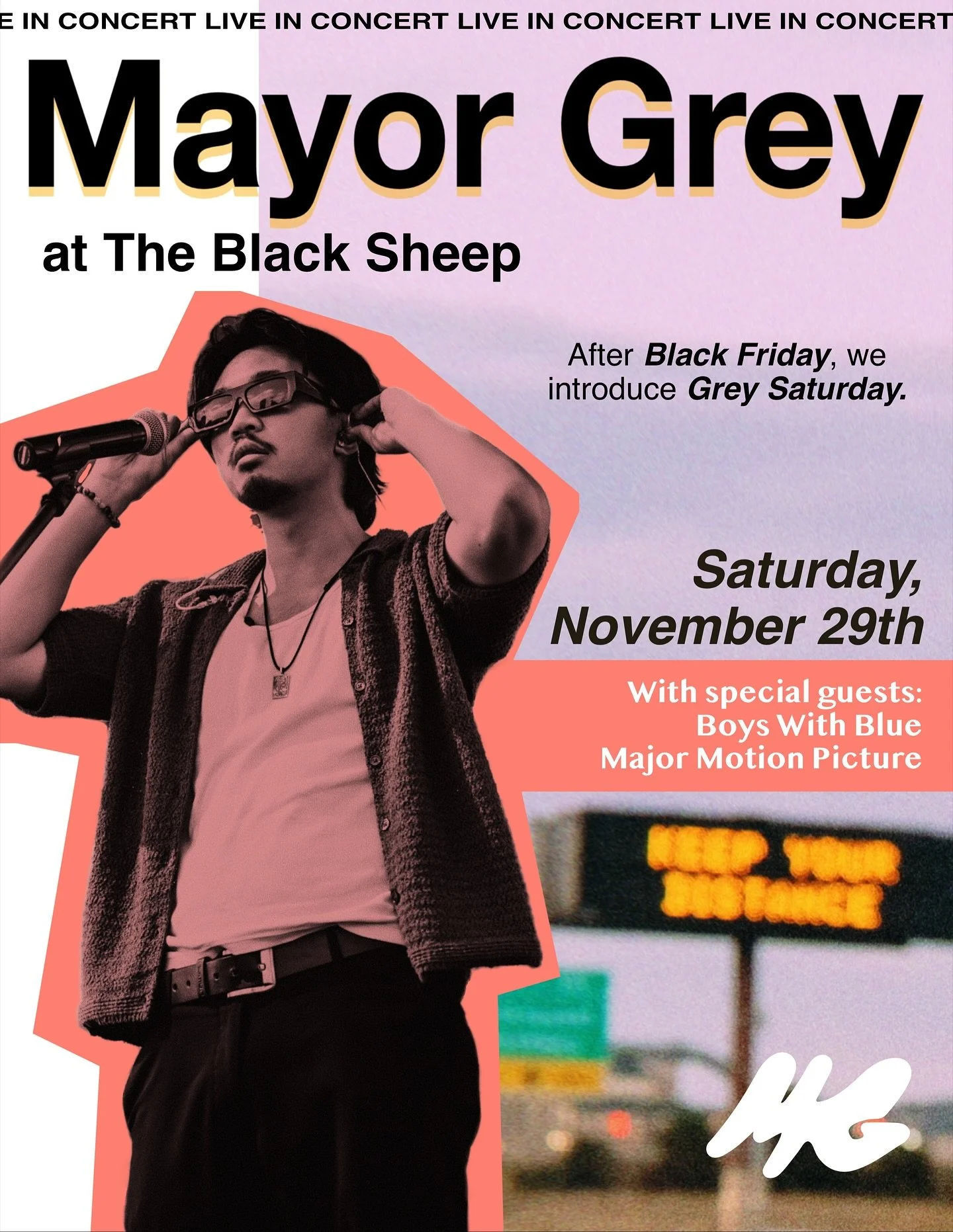 After Black Friday comes Grey Saturday.

I&rsquo;m headlining @theblacksheep on November 29th!! Blessed to be sharing the stage with the boys @boyswithblue and @mmp_band

This is a show that requires your heart and your dancing shoes*

Get your ticke