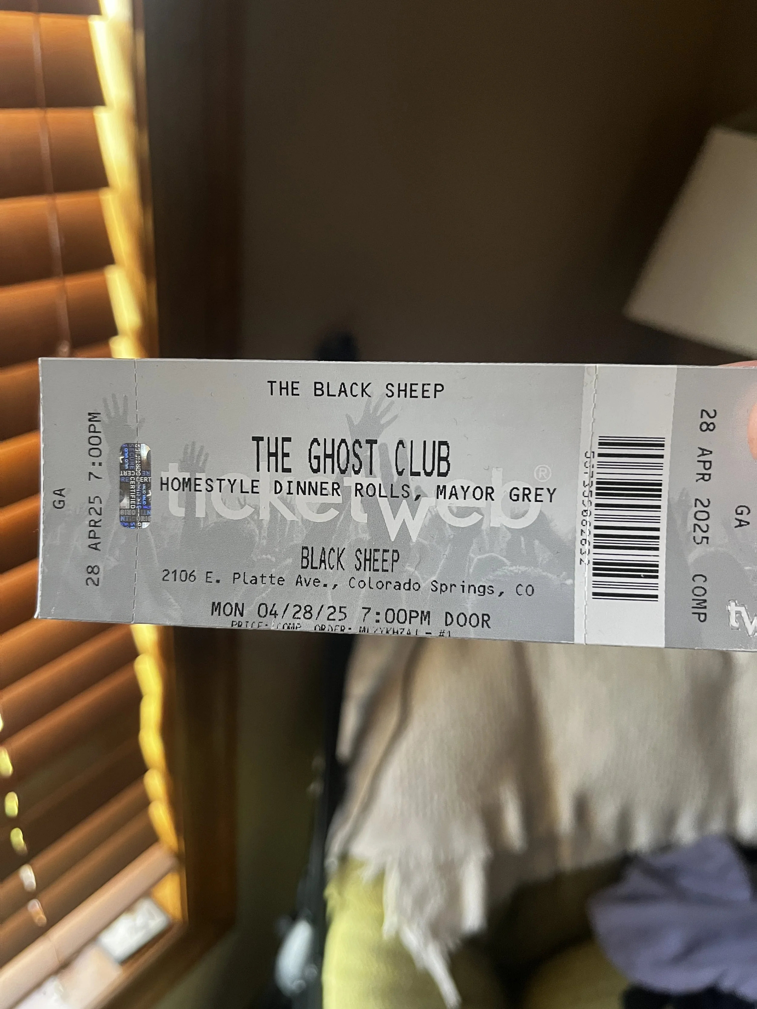 Seeing my name on a physical ticket for the first time - 4/28/25