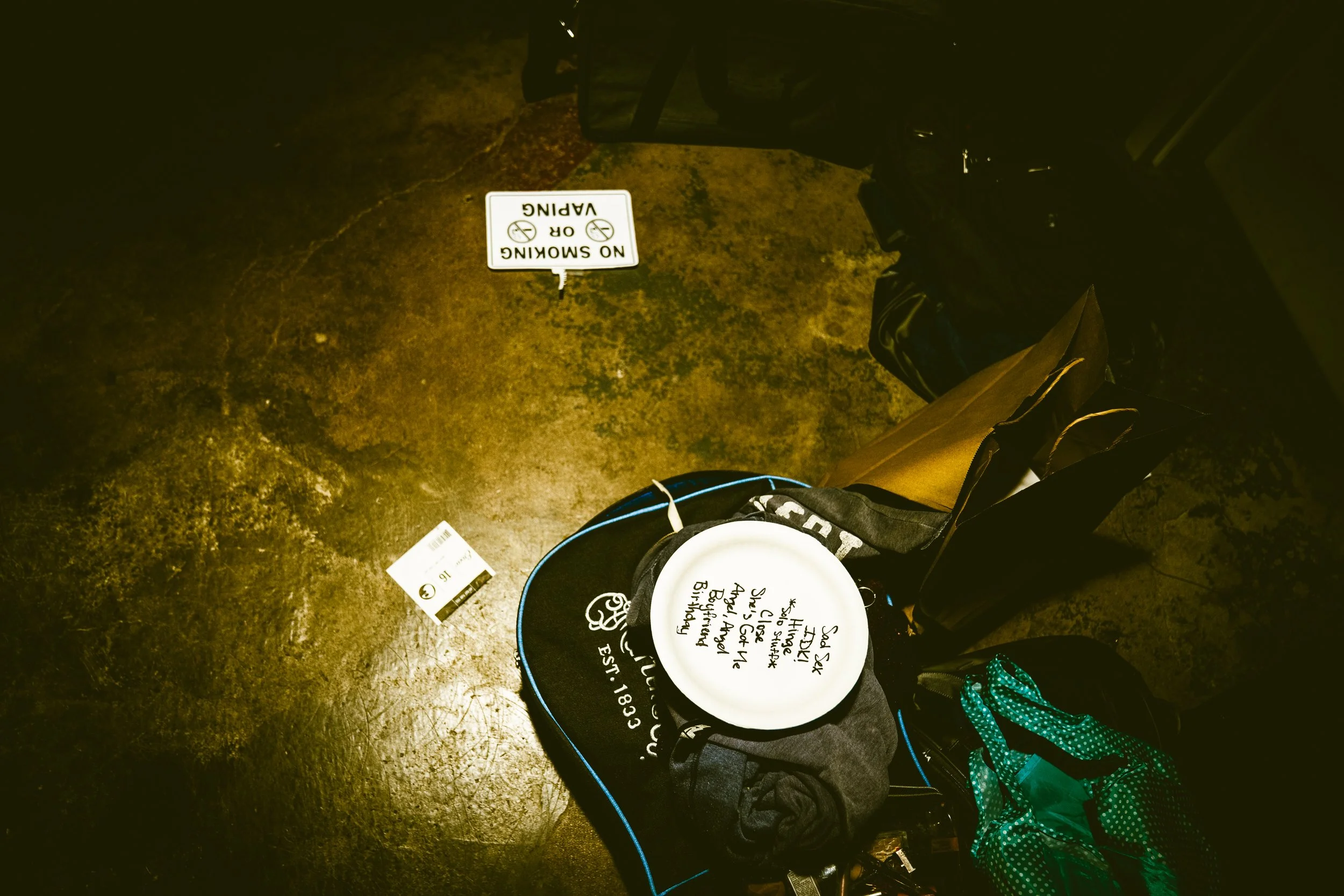 Didn't find time to print out a setlist, so we wrote ours on paper plates. Here's Hala Hooper's setlist - March 2025
