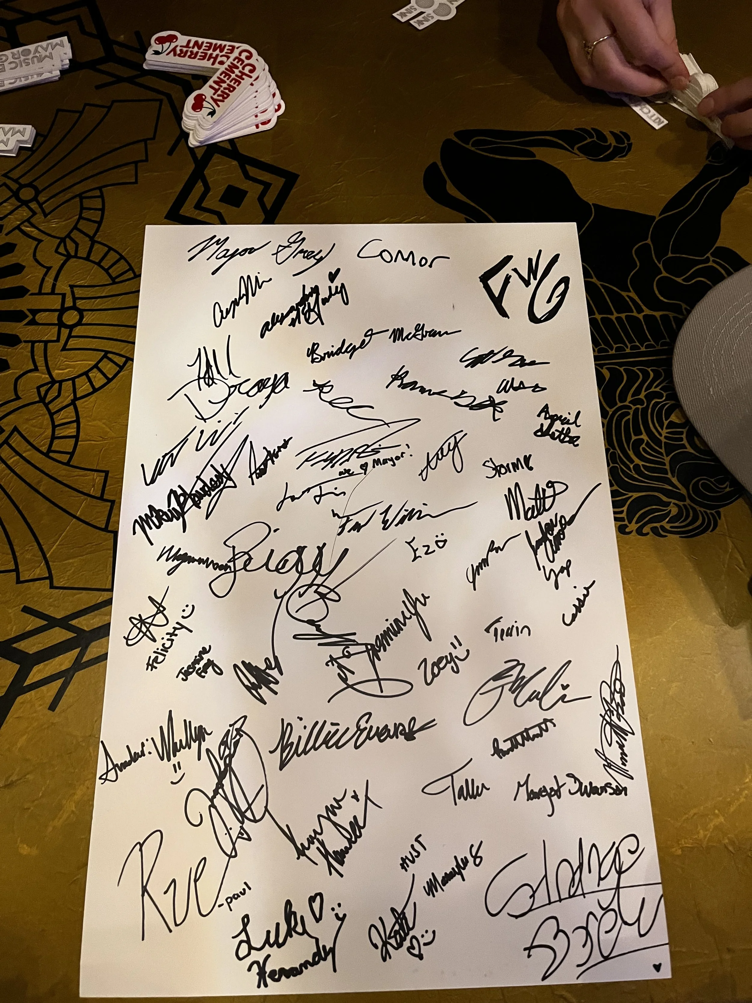 Had everyone who came to my first headliner sign the back of this poster. My heart is so full looking at it now - 2023