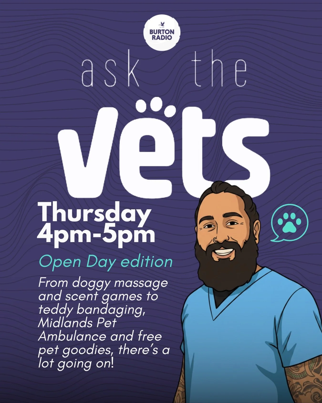 Today at 4pm we&rsquo;ve got another &lsquo;Ask the Vets&rsquo; session sponsored by @vetsatbretby 🐶✨

Listen in to find out what they have in store for their open day this Sunday and they may just answer your pet questions!

Burtonradio.co.uk

#bur