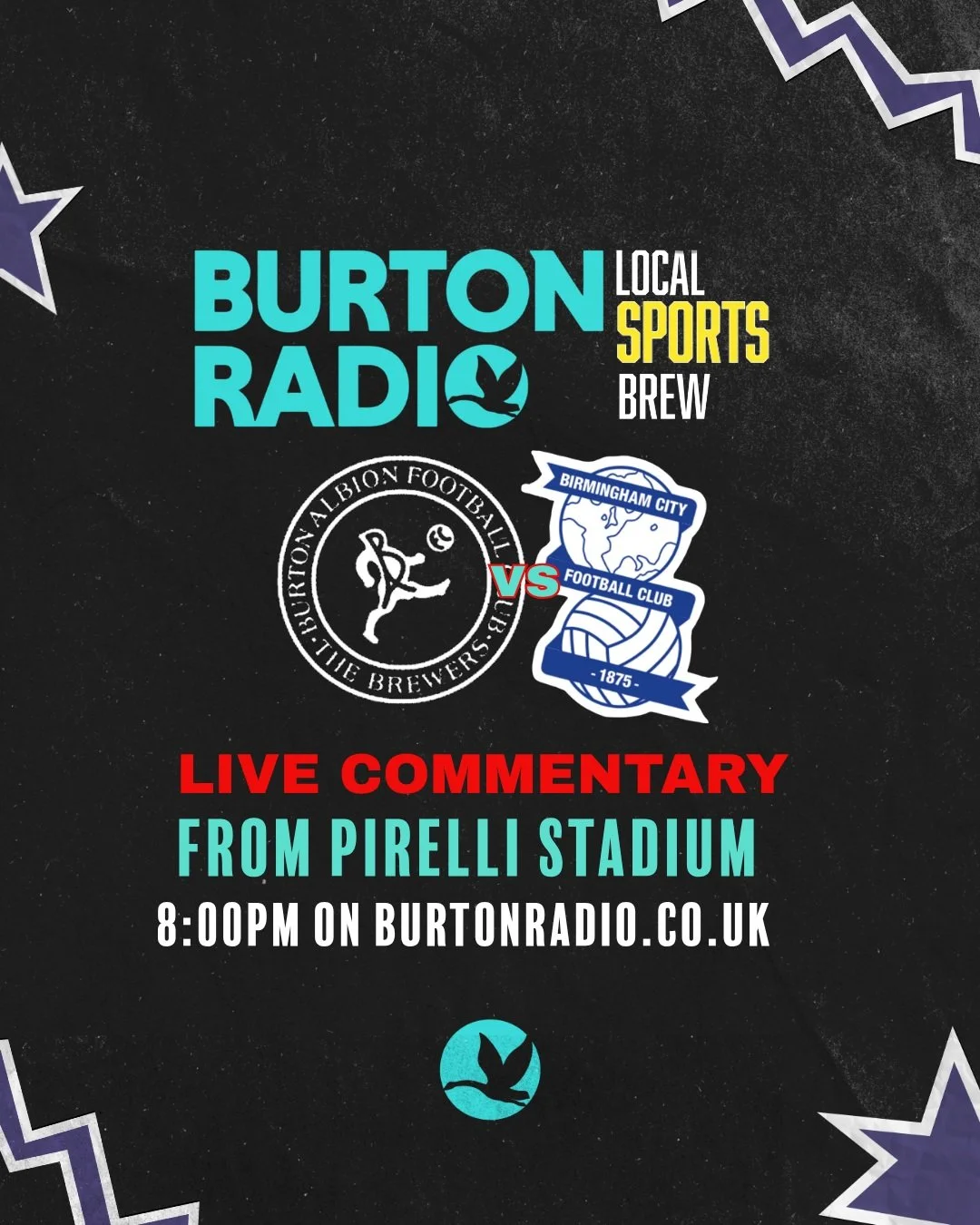 The Team Are LIVE Tonight from 8PM

Listen on Burtonradio.com, download our app (IOS/Android) or ask your smart speaker to play Burton Radio 👂

#football #live #radio #sport #burton
