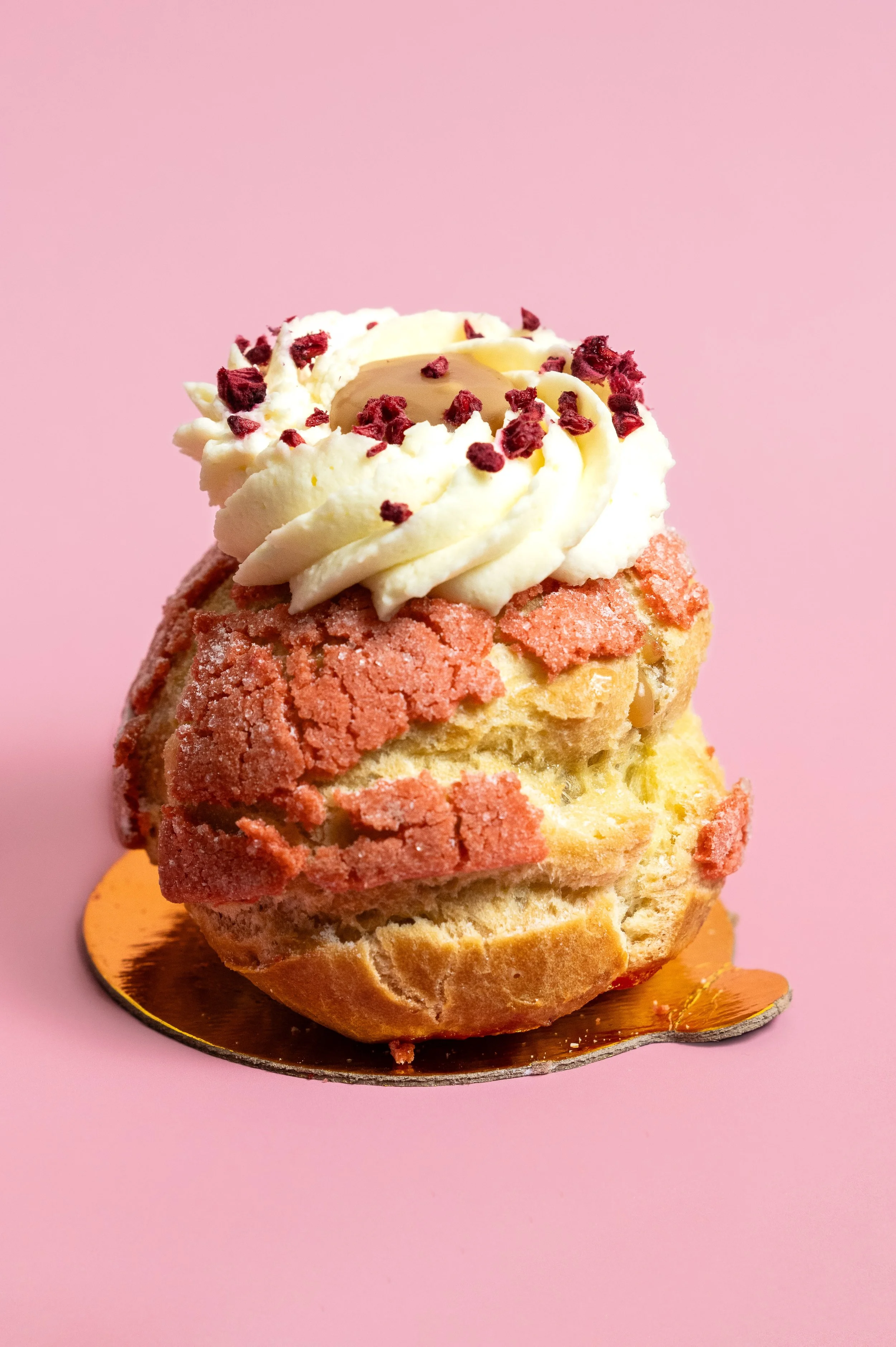 Raspberry Caramel Profiterole_Guglhupf Bakery_Cakes Durham-4.jpg