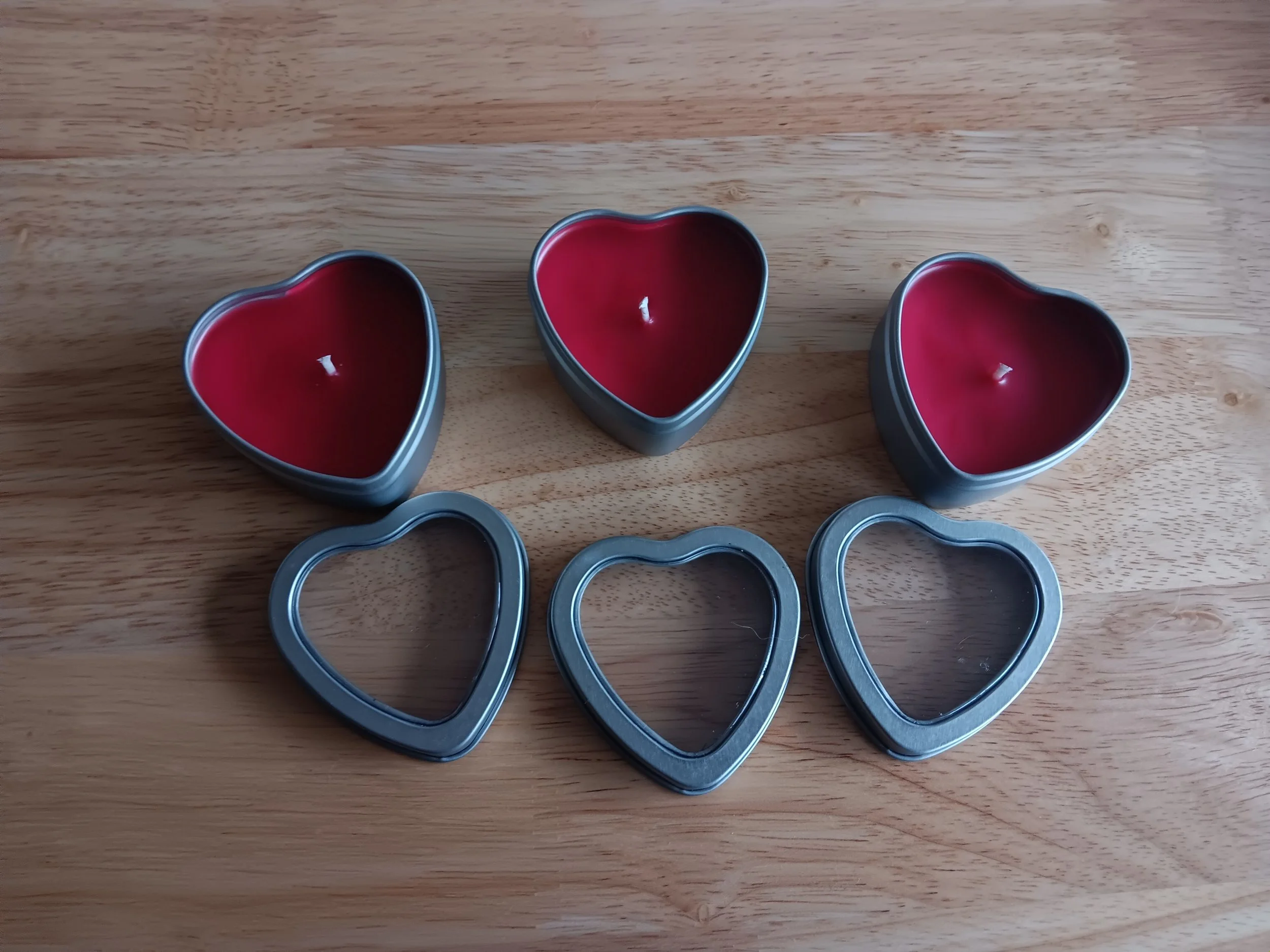 Valentines Heart Tea Light Rose Oud 3 pack