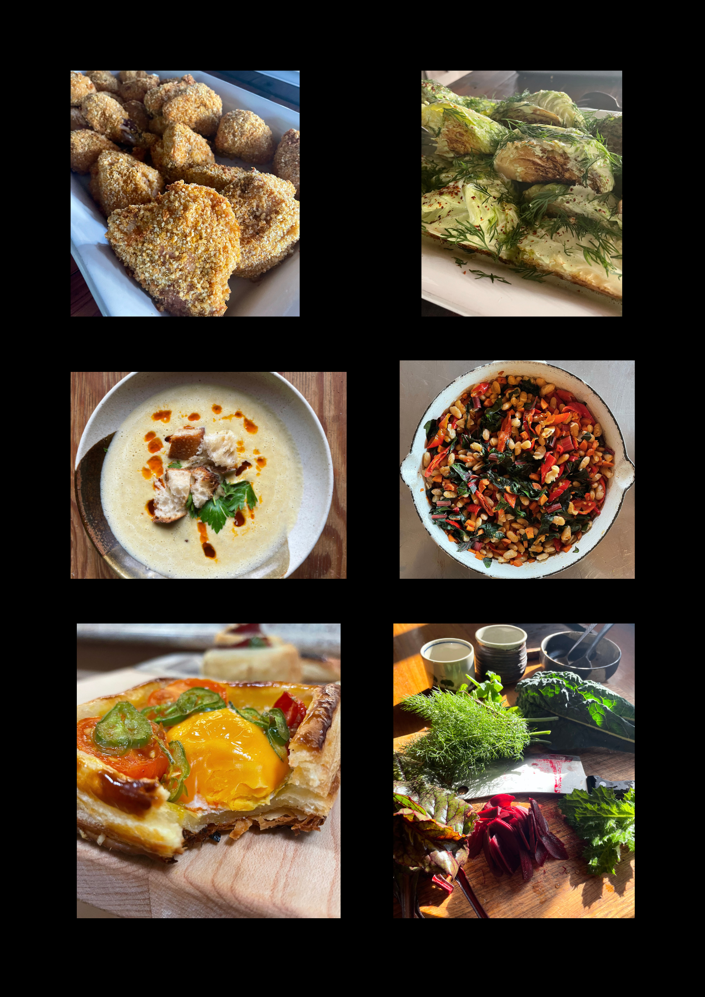 A selection of vegetarian and chicken options for small and medium size gatherings.