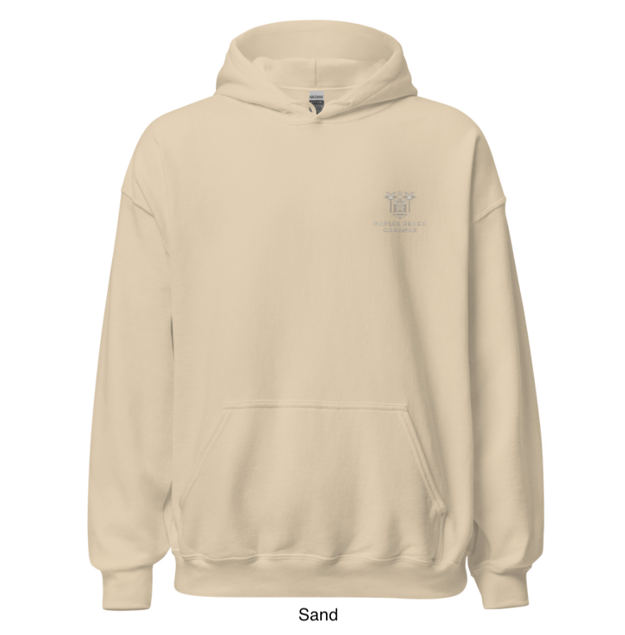 Naples Beach Cabanas Emblem Hoodie Front Sand.png