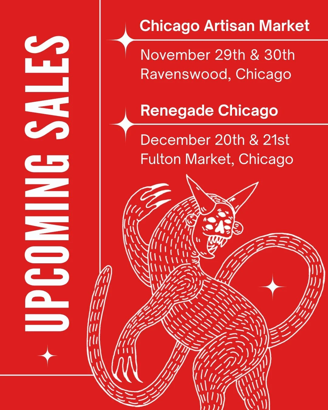 I'll be hawking monsters at two upcoming Chicago holiday sales. Sneak peeks of my inventory coming soon!