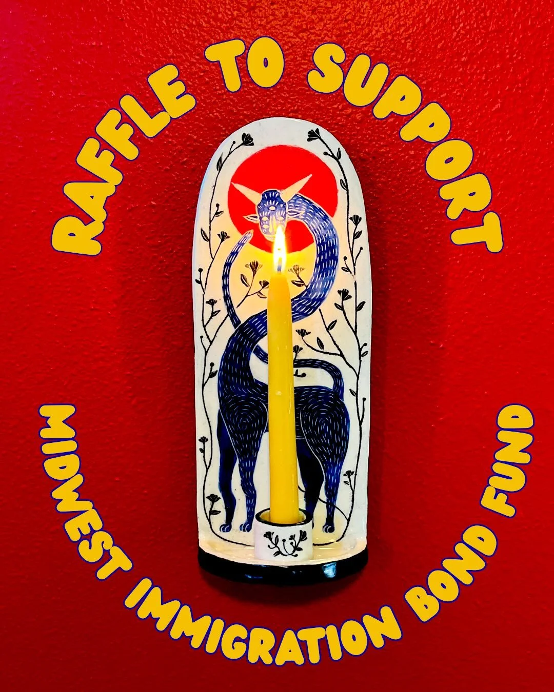 Hello friends - I&rsquo;m raffling off this candle holder to support the vital work being done by @mw_bondfund 🕯️How to enter:
1. Venmo me 5$ or whatever you&rsquo;re able to contribute at Nika-Gorini with the description &ldquo;fuck ice&rdquo; (or 