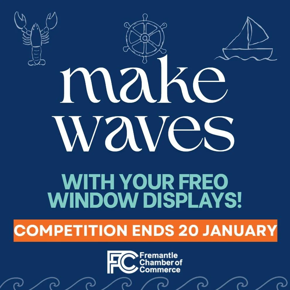 🌊🚨 COUNTDOWN IS ON!
Win 1 of 5 x $1000 vouchers just for showcasing your creativity with a nautical twist window display!
⏳ Entries close 20 January 2026.
Sail to our bio link for all the details! ⛵⚓
#freochamber @cityoffremantle  #fremantle #sailg