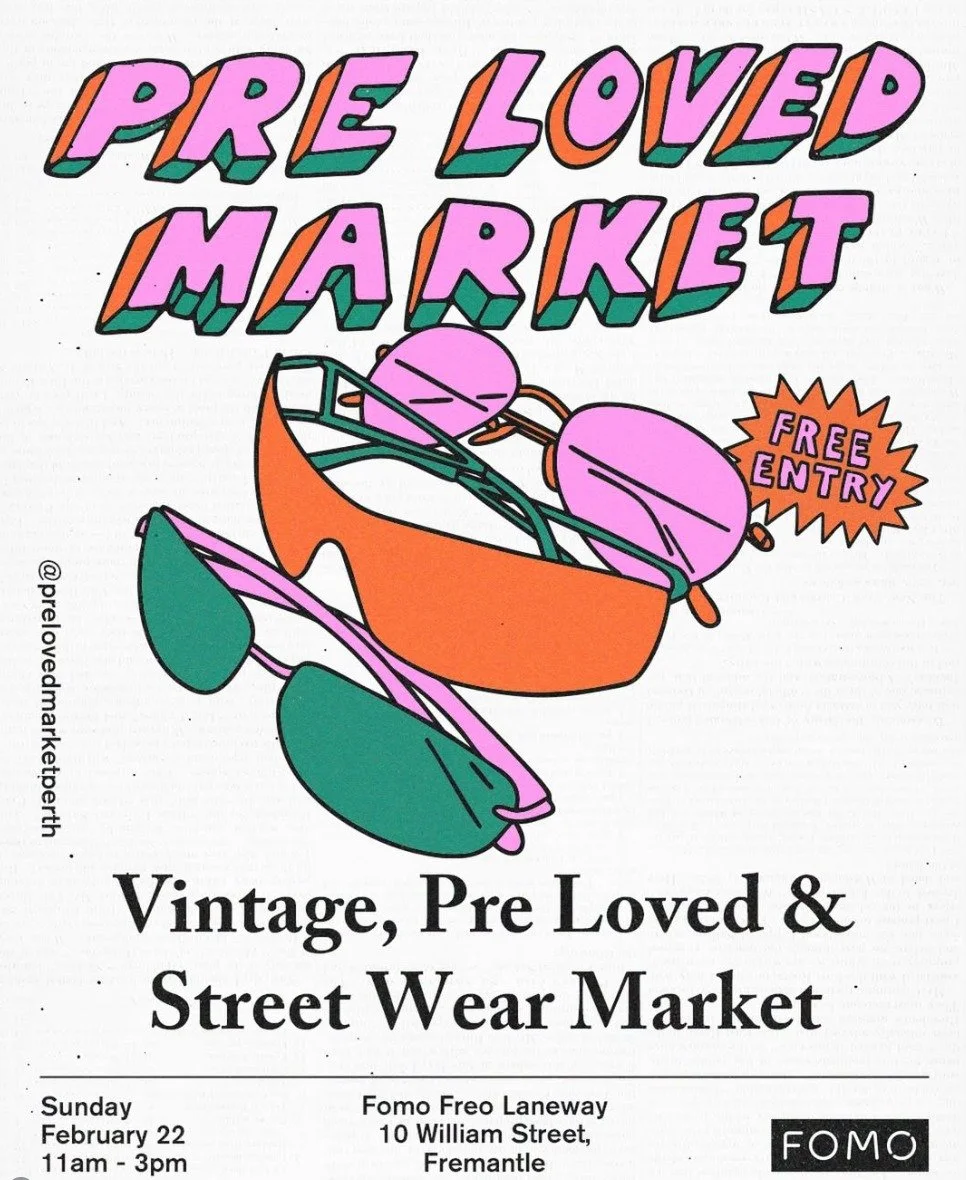 Pre-Loved Market is back for 2026 😎
Vintage. Pre-loved. Streetwear. Good vibes only.
📍 FOMO Fremantle
📅 Sunday 22 February | 11am&ndash;3pm
🎟️ FREE ENTRY
 @fomofreo @prelovedmarketperth #freochamber #fremantle #thisisfremantle