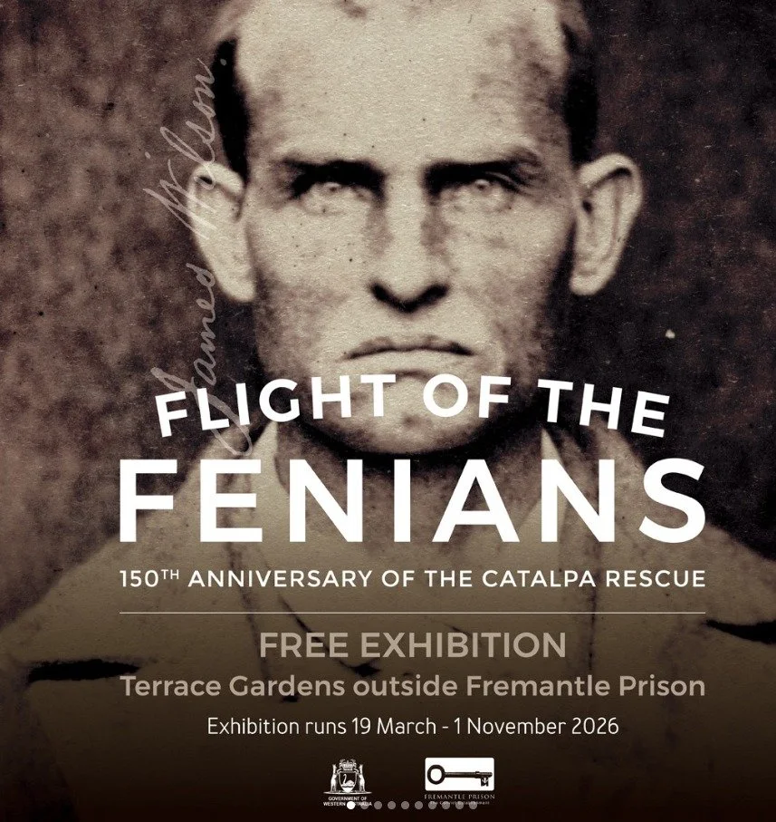 Visiting Fremantle? Don&rsquo;t miss this👇
Check out Flight of the Fenians, a free exhibition in the Terrace Gardens outside @fremantleprison telling the tale of the Catalpa Escape.🔓
Free, fascinating &amp; definitely worth a wander!✨
Head to @frem
