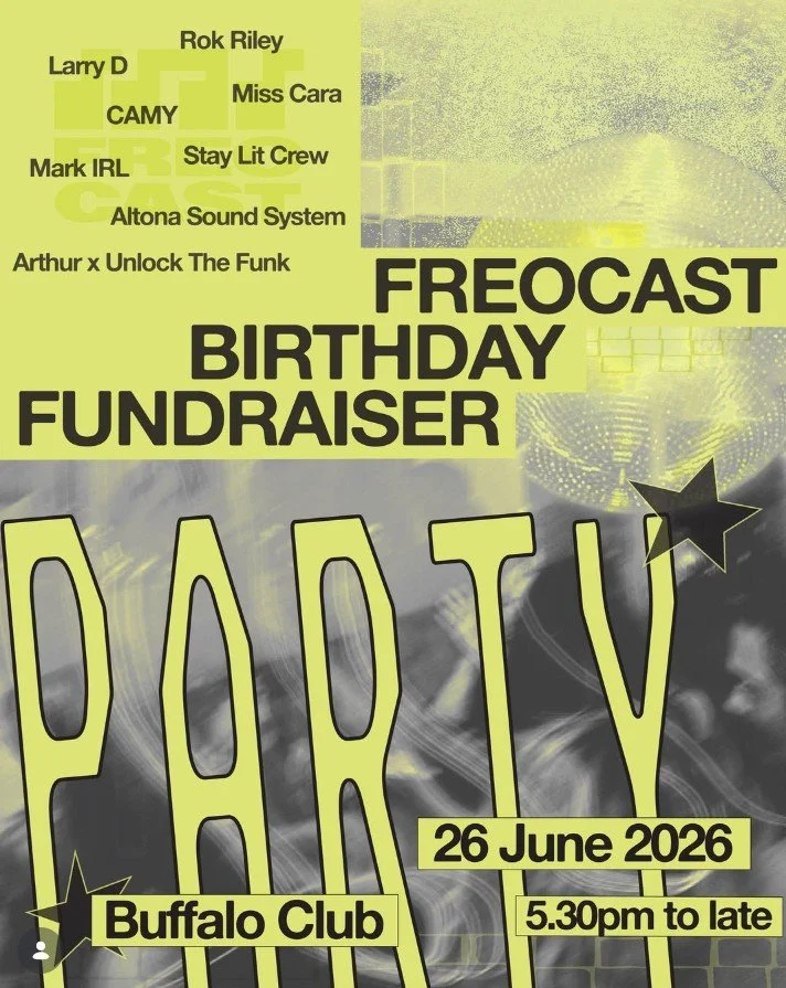 🎉 @freocast is turning 3!🎉
They'll be taking over The Buff on Friday 26 June for a huge birthday party fundraiser to celebrate 3 years of community radio, local music, good vibes &amp; everything Freocast ❤️
Attend to see the launch of the brand ne