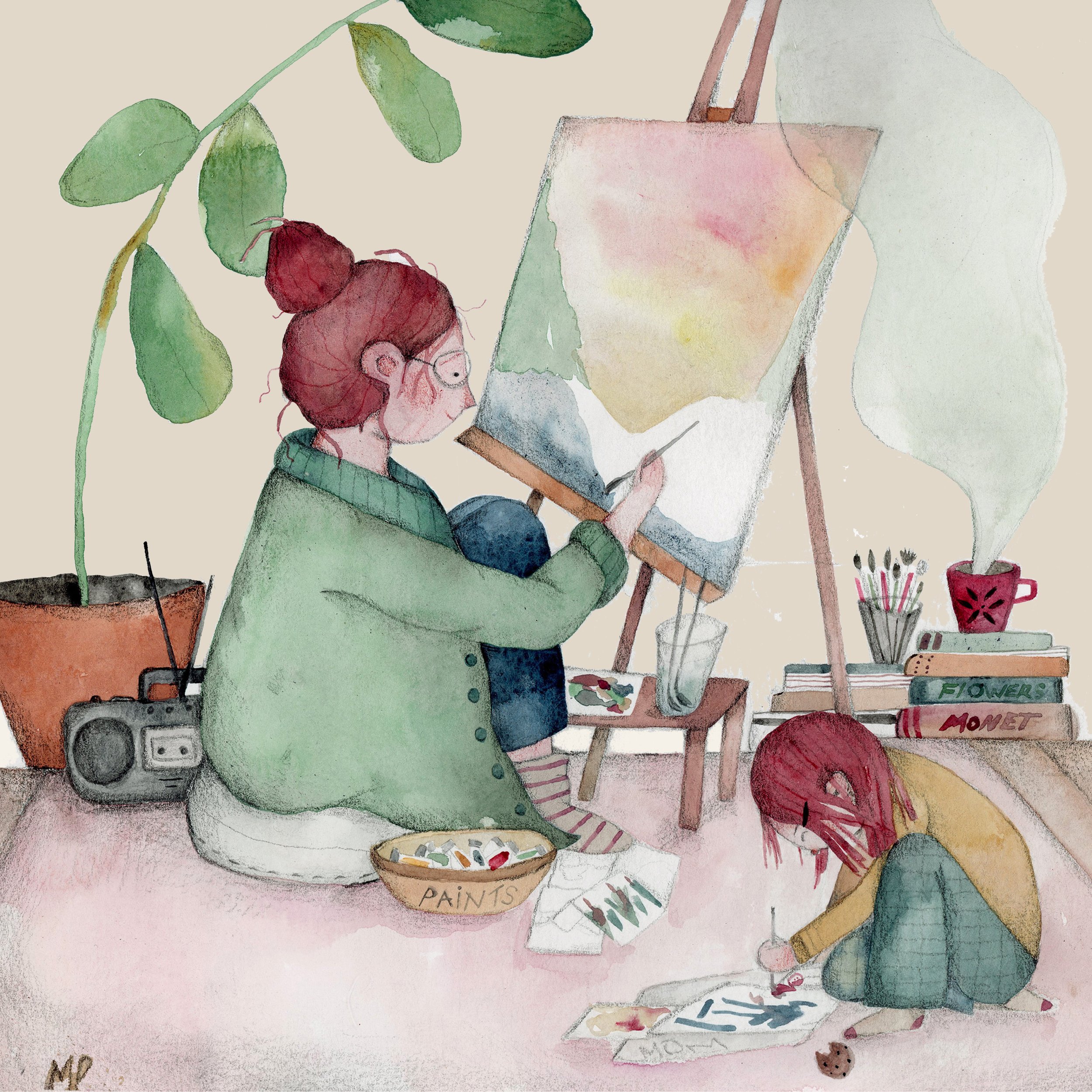 In the Studio With Mom