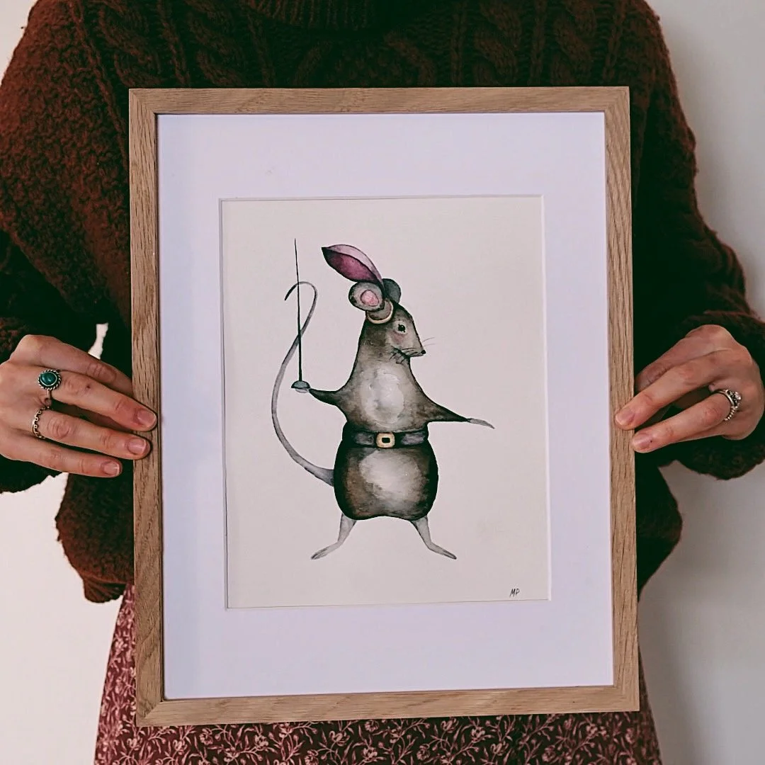 Custom Reepicheep  painting  for Silent Auction for Restoration Anglican Church, Staunton,Va. 