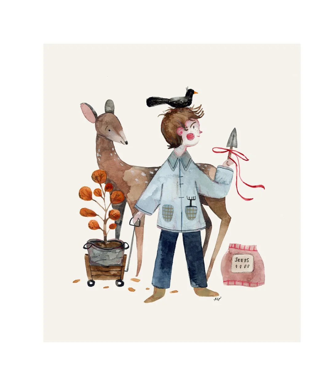 Boy and Friends Planting Seeds