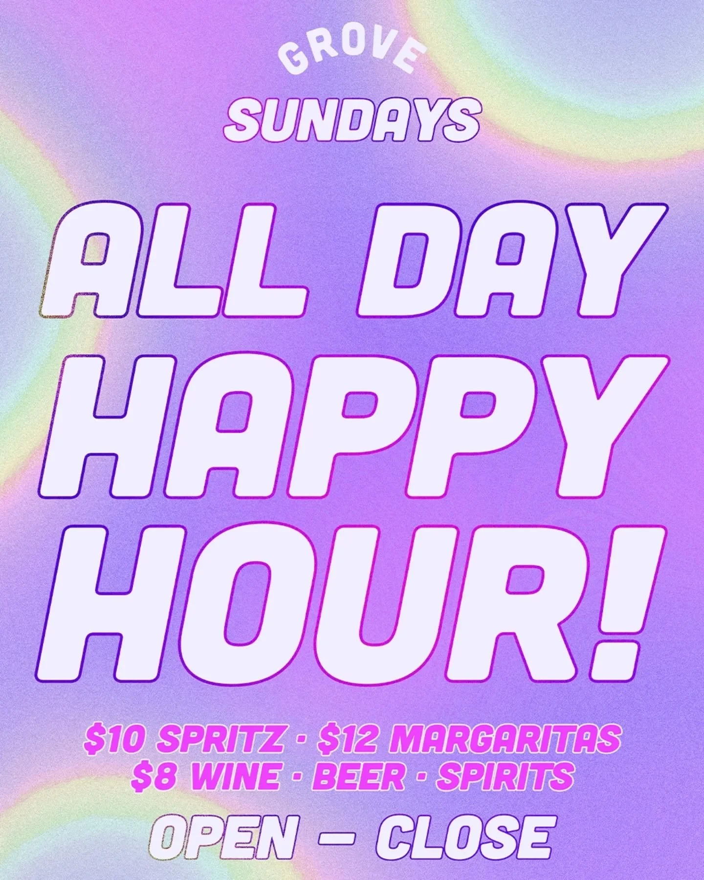 ☀️🍋&zwj;🟩 SUNDAYS 🍋&zwj;🟩☀️
$12 MARGS &bull; $8 SPIRITS &bull; $12 SPIRITS
ALL DAY LONG