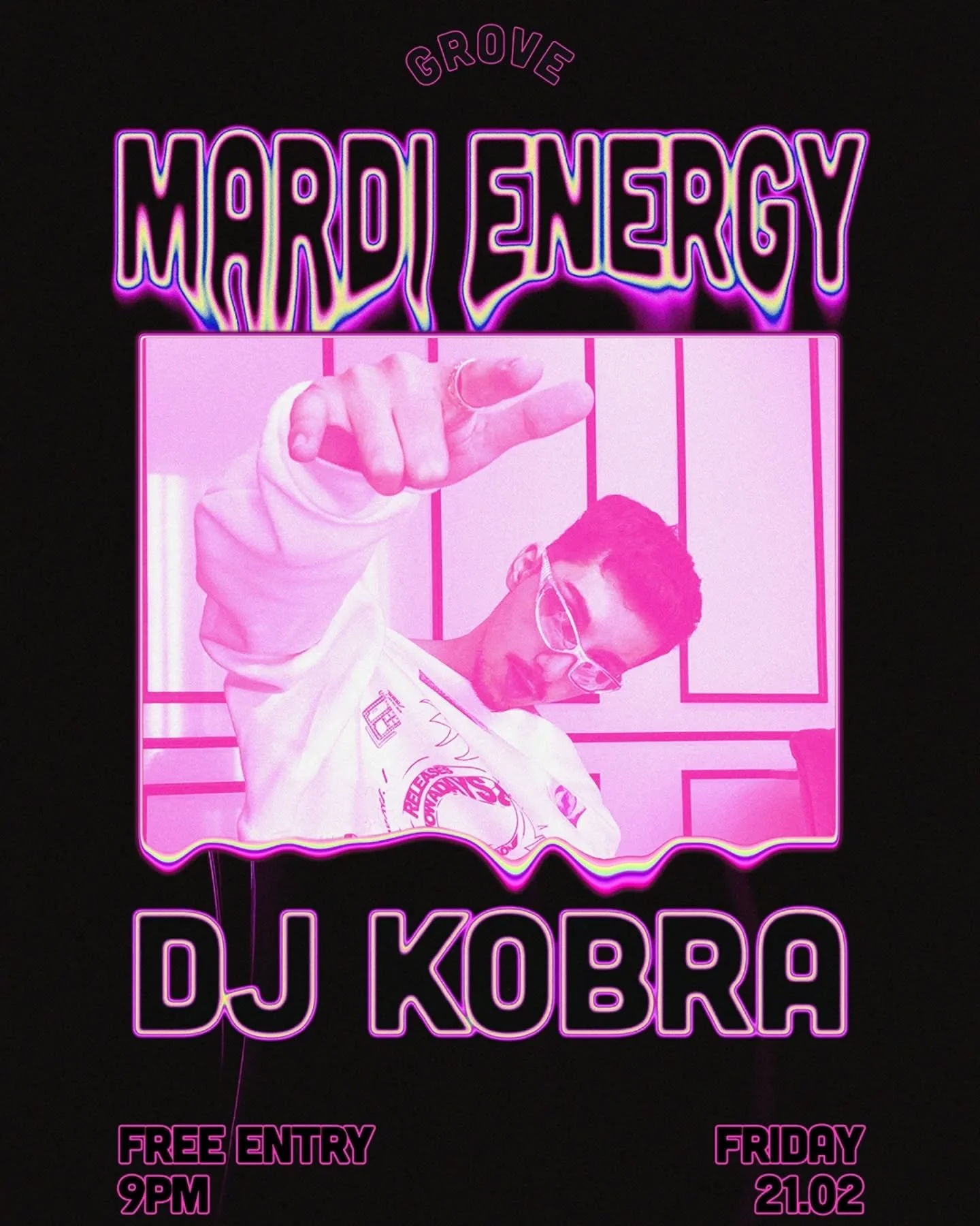 𝐌𝐀𝐑𝐃𝐈 𝐄𝐍𝐄𝐑𝐆𝐘
📆 NEXT FRIDAY
💿 LONG SET WITH DJ KOBRA
💸 FREE ENTRY
🍹 COCKTAILS
🌈 LIVE &bull; LOUD &bull; LGBTQIA+

@kobradj_