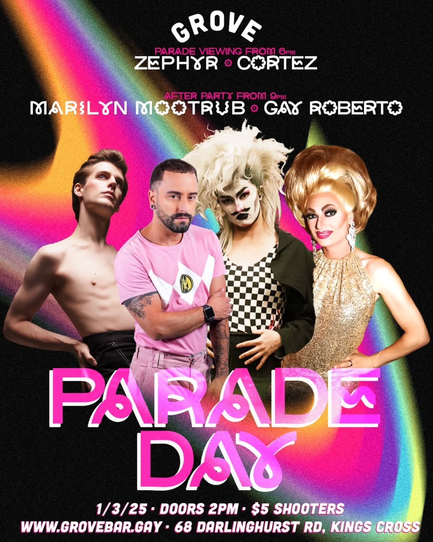 HAPPY GAY CHRISTMAS 💋💋
FREE ENTRY from 2pm til 2am this Parade Day! Stop by on your way to Oxford st, watch the parade at Grove, or party with us after! More details below and in the bio 💖

⏱️ Extended Happy Hour from 2pm til 8pm

🫗 $5 Shooters a
