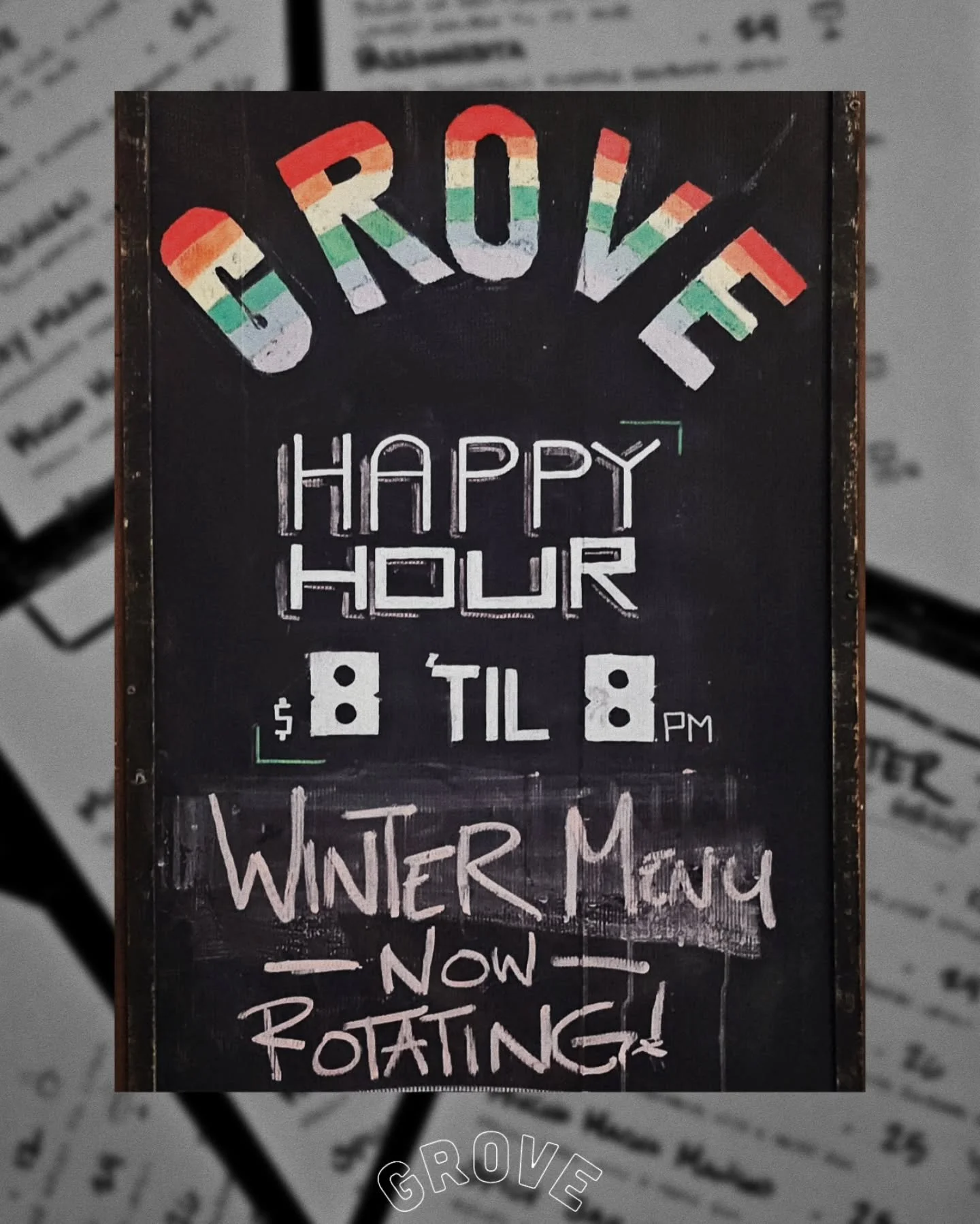 🥃🍷🍺
$8 spirits, wine and beer until 8pm