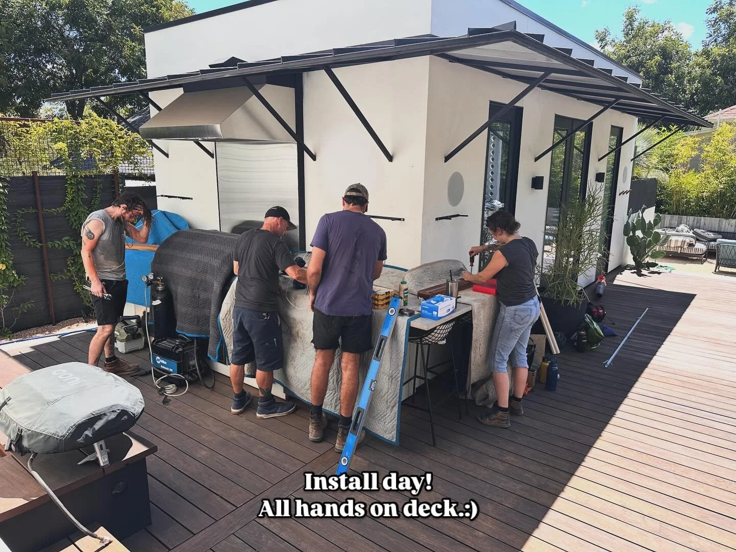 It takes a lot of magicians to make a shelf float.  More to come!!!