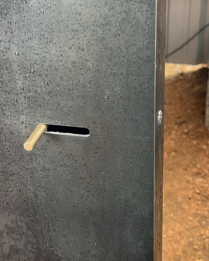 Fun little gate latch detail.  Brass pull.