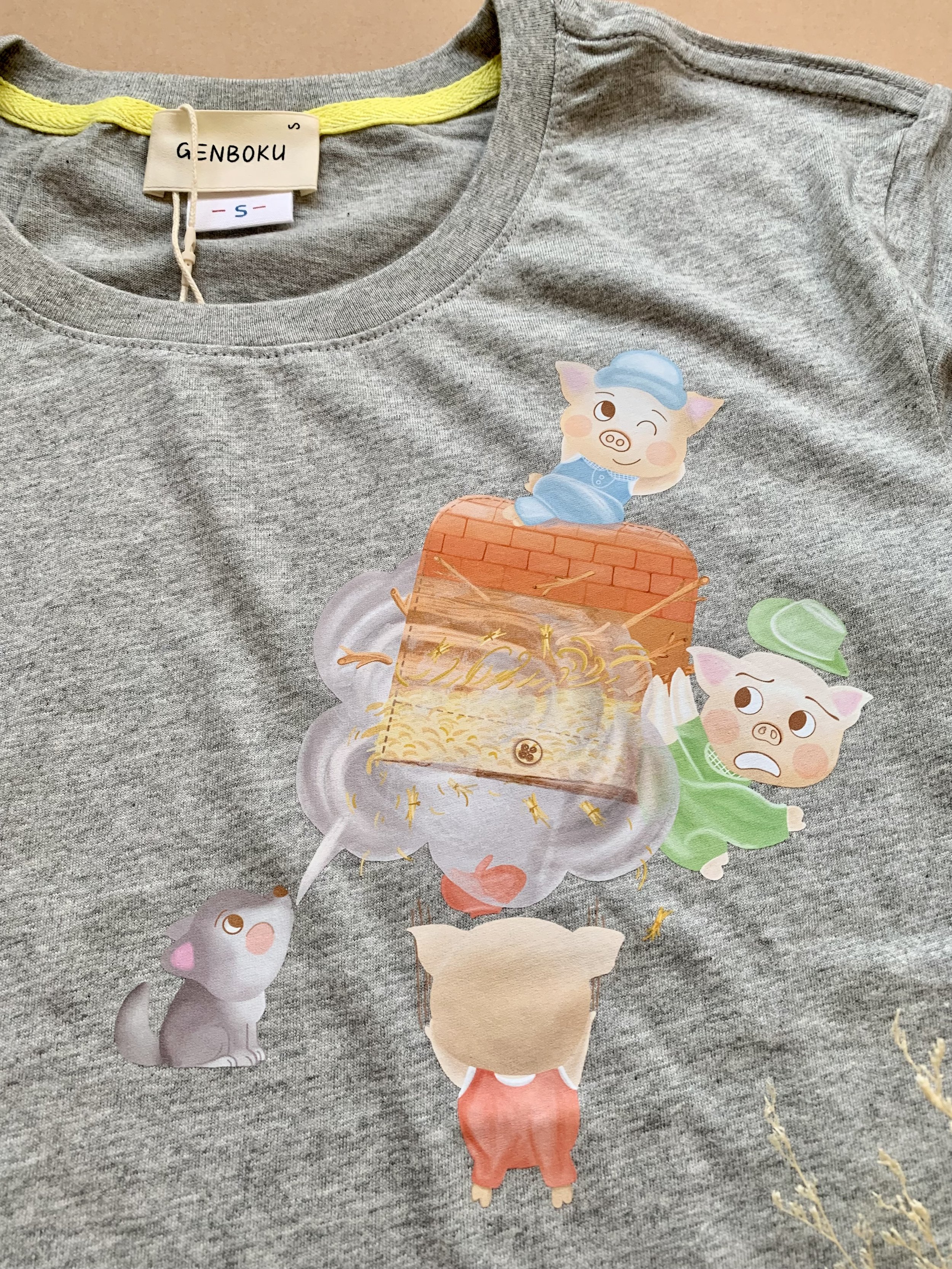 Genboku Adult Cotton Tee The Three Little Pigs