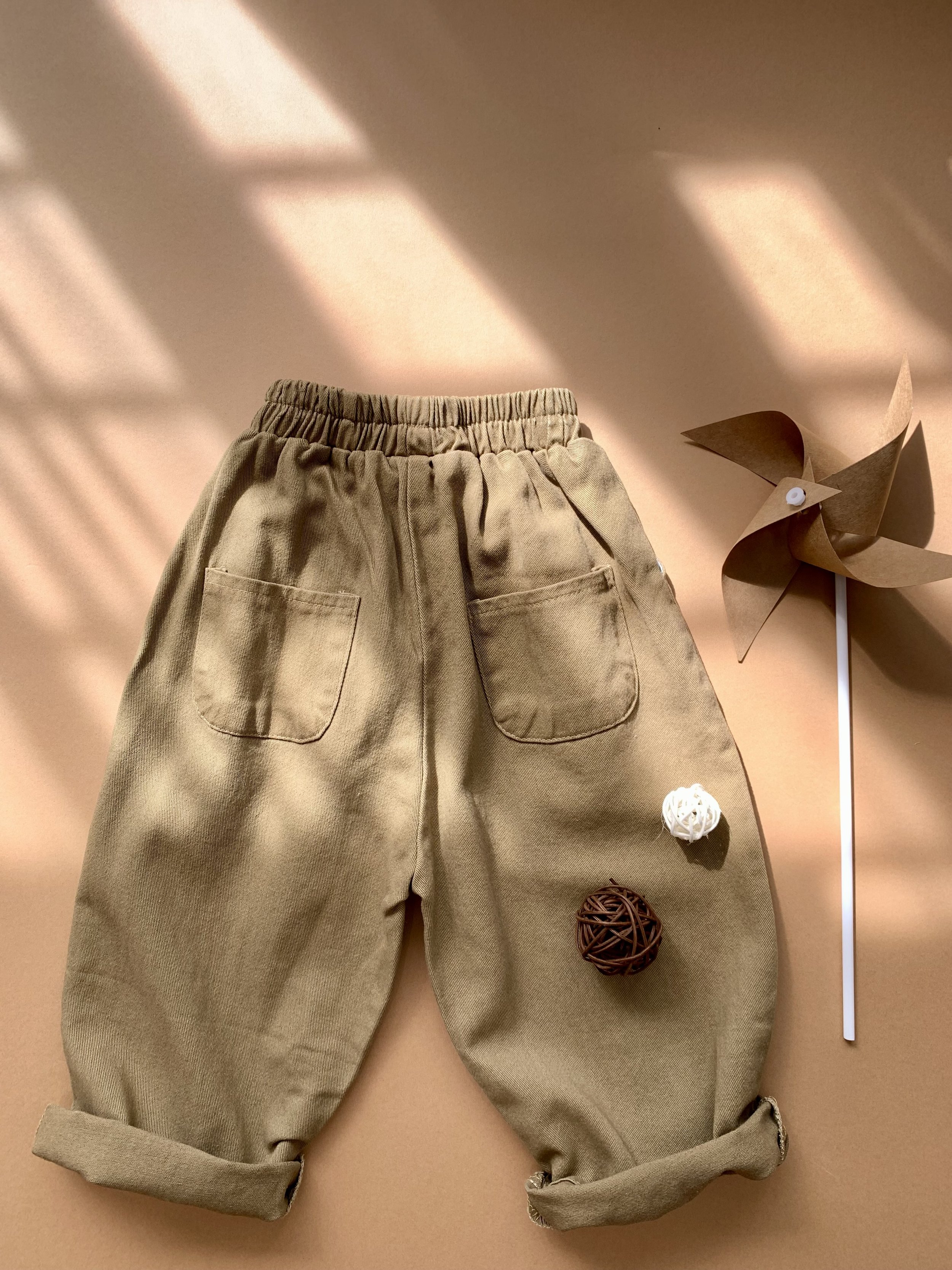 Genboku Kidswear Elastic Waist Pants with Pockets