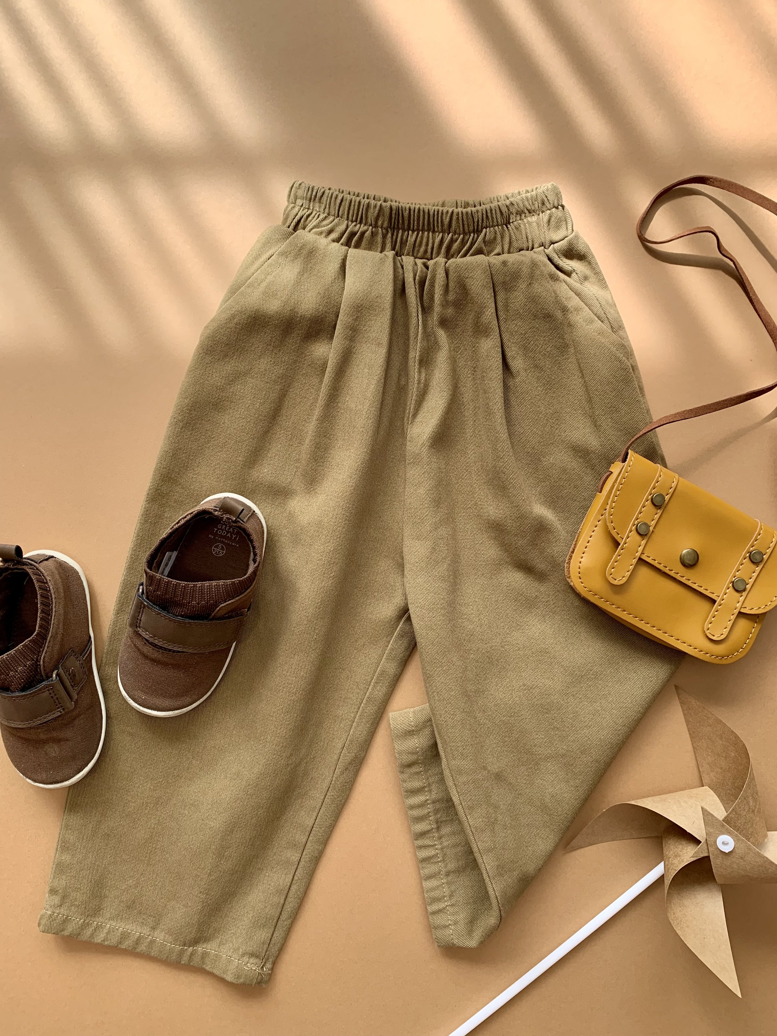Genboku Kidswear Elastic Waist Pants with Pockets
