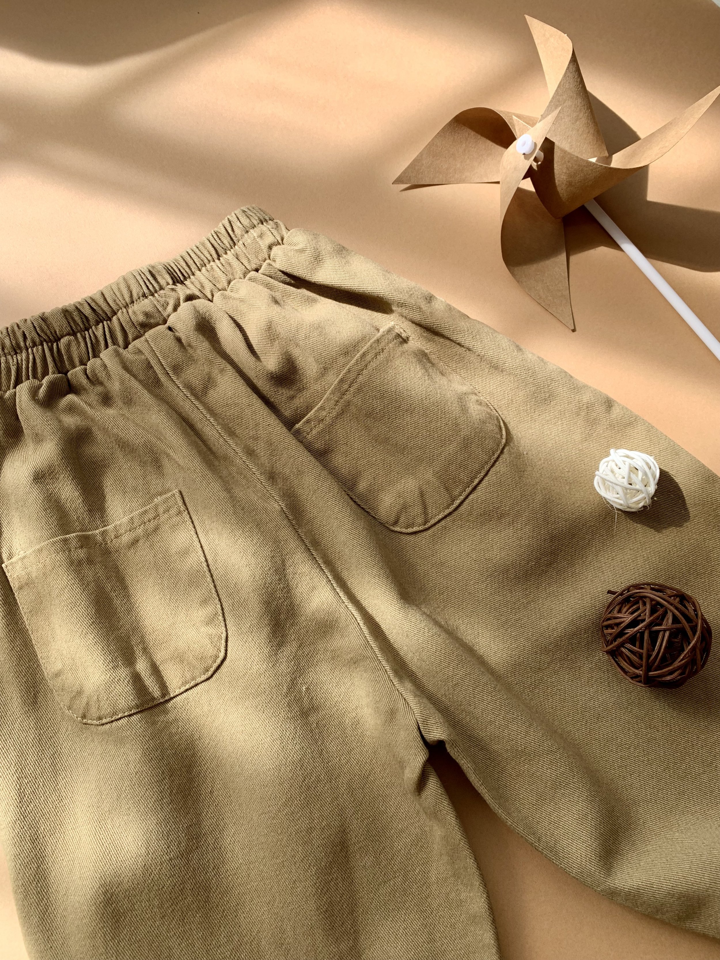 Genboku Kidswear Elastic Waist Pants with Pockets