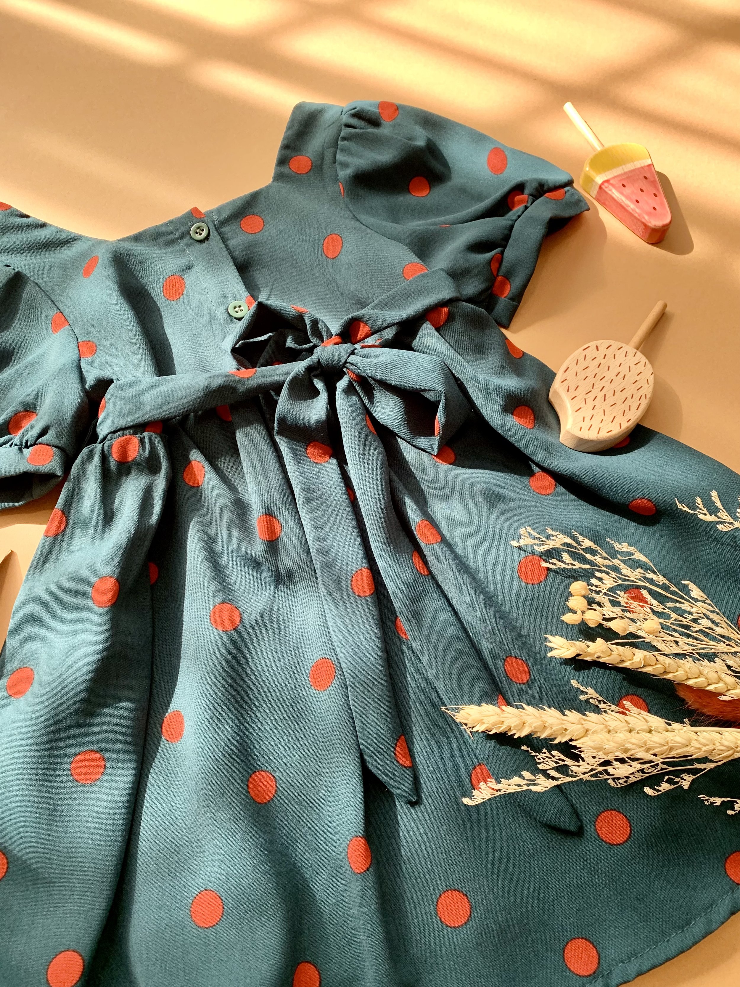 Genboku Kidswear Polka Dot Dress
