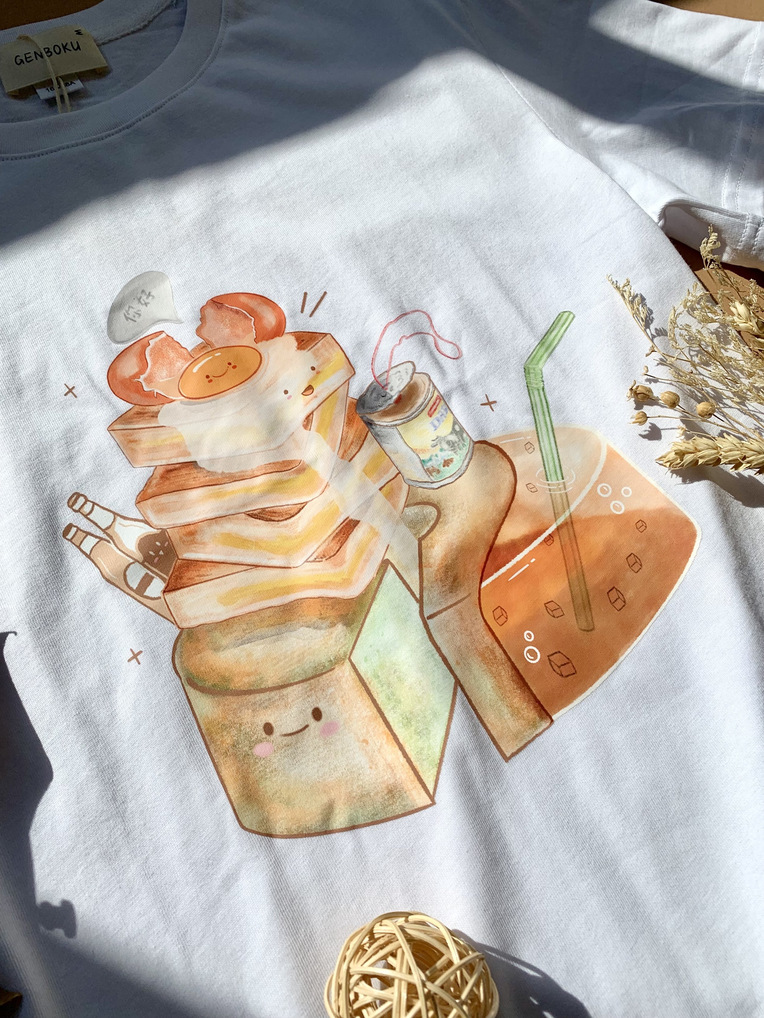 Genboku Adult Cotton Tee Kaya Breakfast