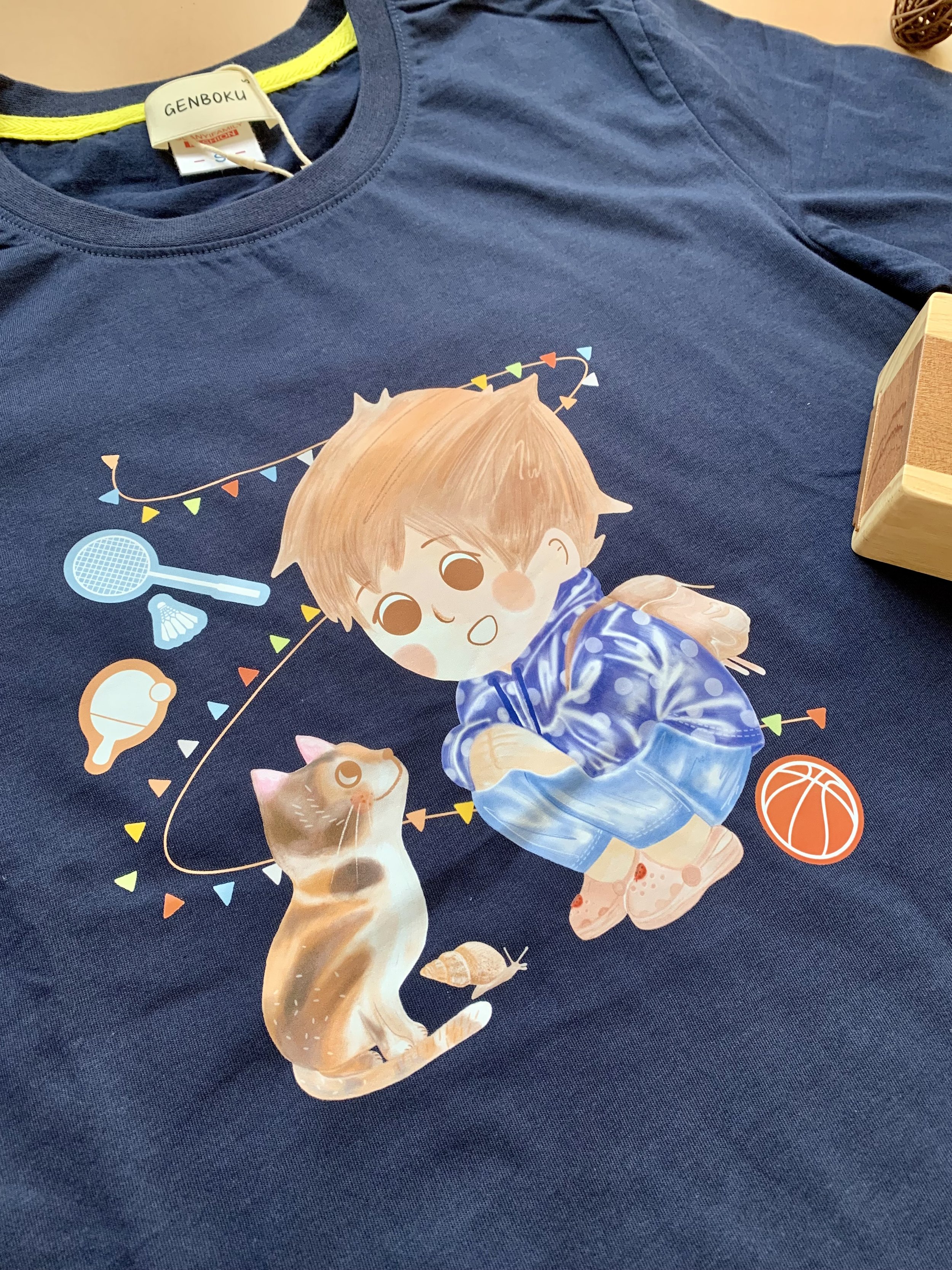 Genboku Adult Cotton Tee My Neighbour Cat