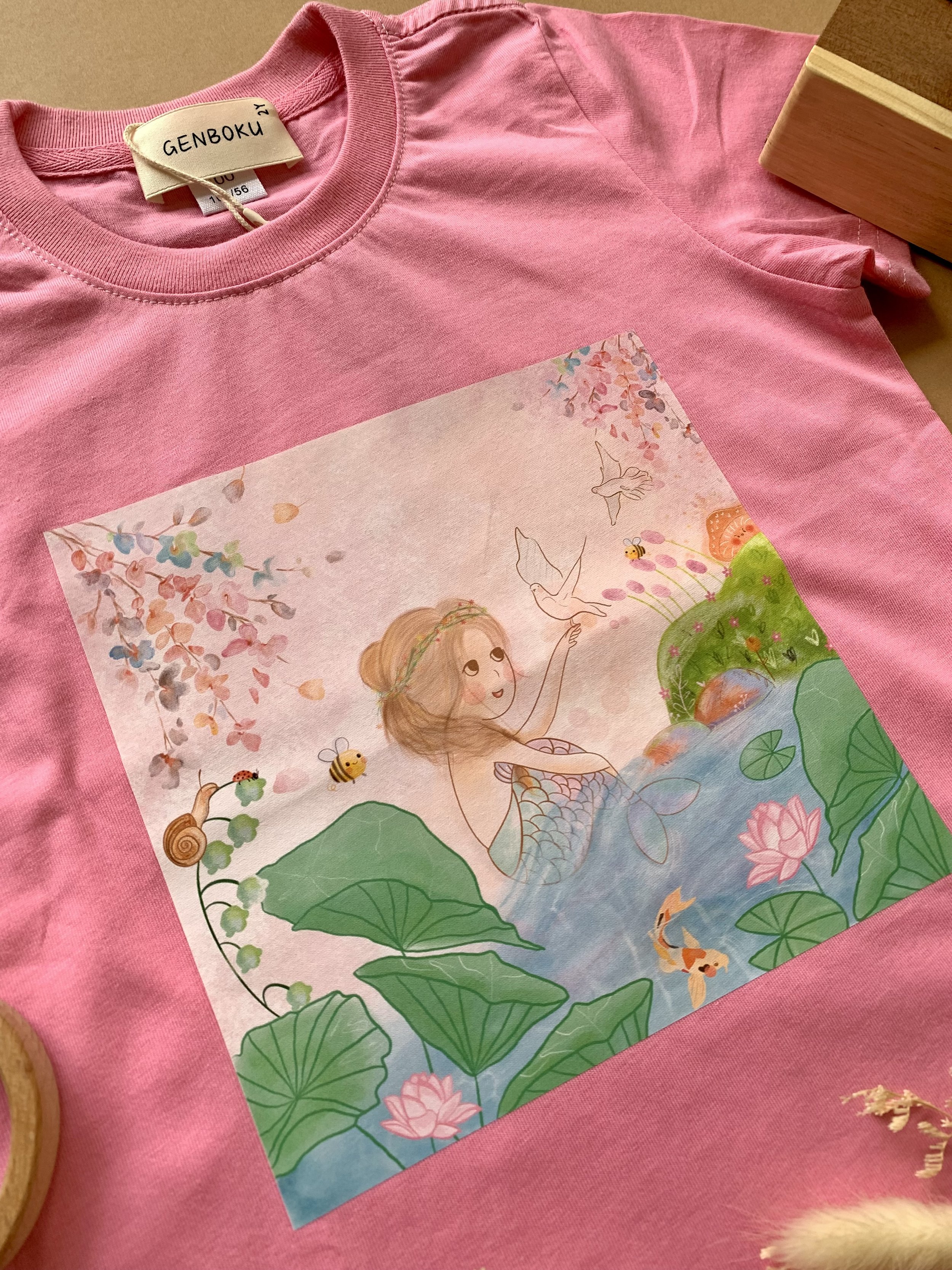 Genboku Kids Cotton Tee River Mermaid