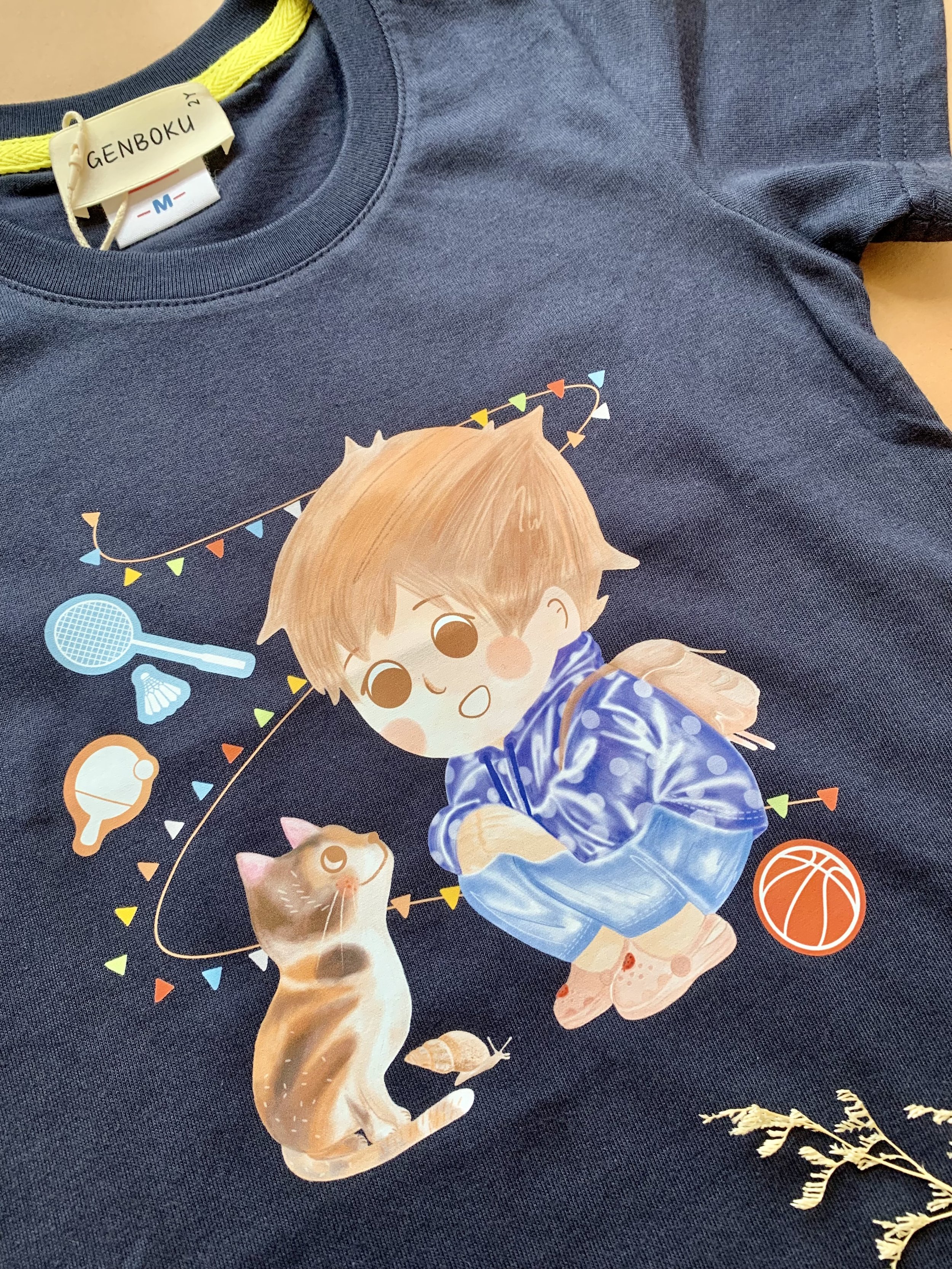 Genboku Kids Cotton Tee My Neighbour Cat
