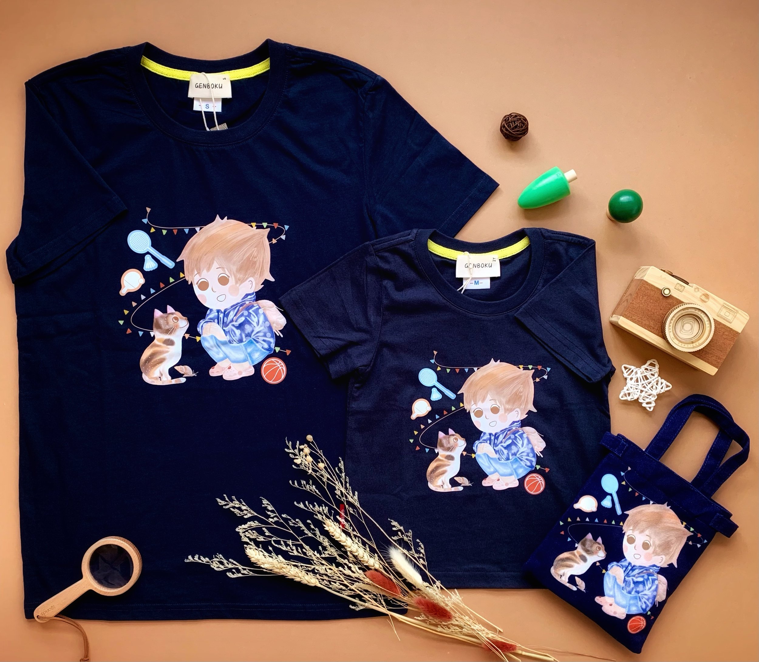 Genboku Kids Cotton Tee My Neighbour Cat