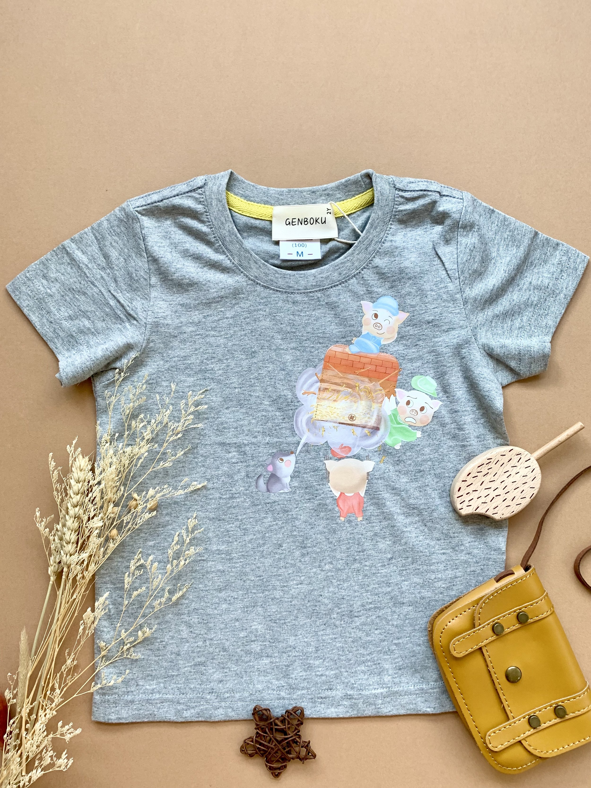 Genboku Kids Cotton Tee The Three Little Pigs