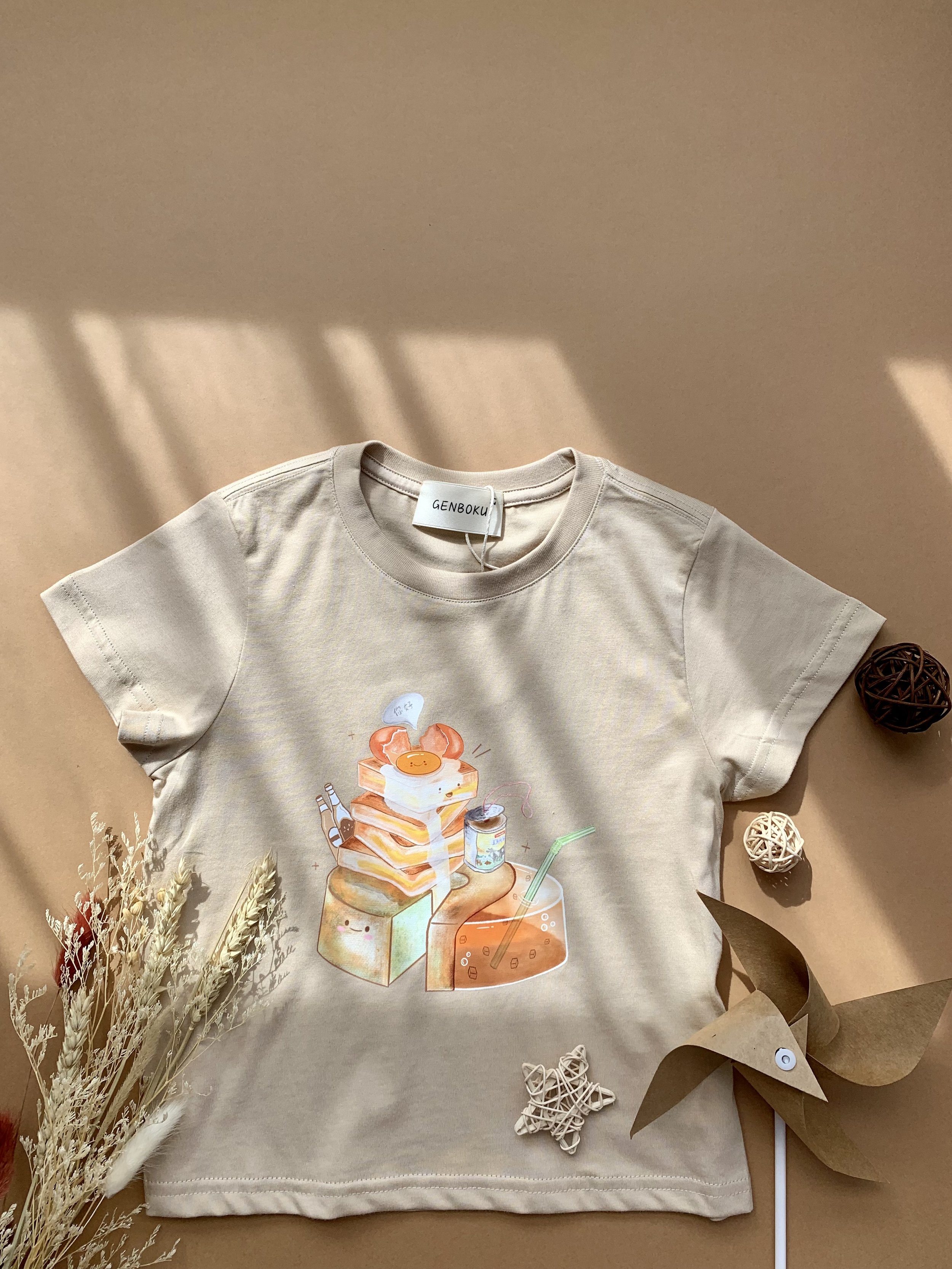 Genboku Kids Cotton Tee Singapore Breakfast