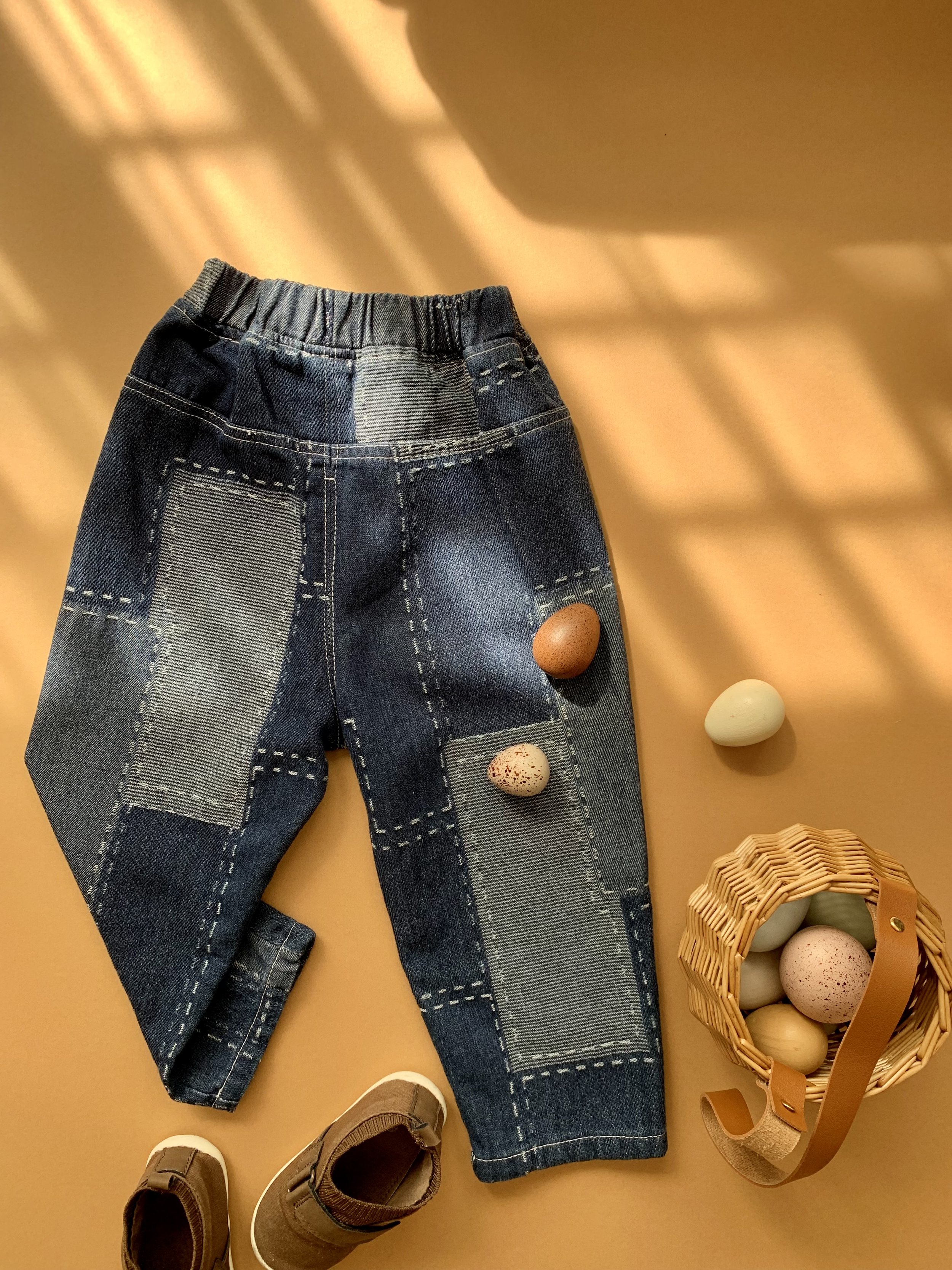 Genboku Kidswear Embroidered Denim Jeans